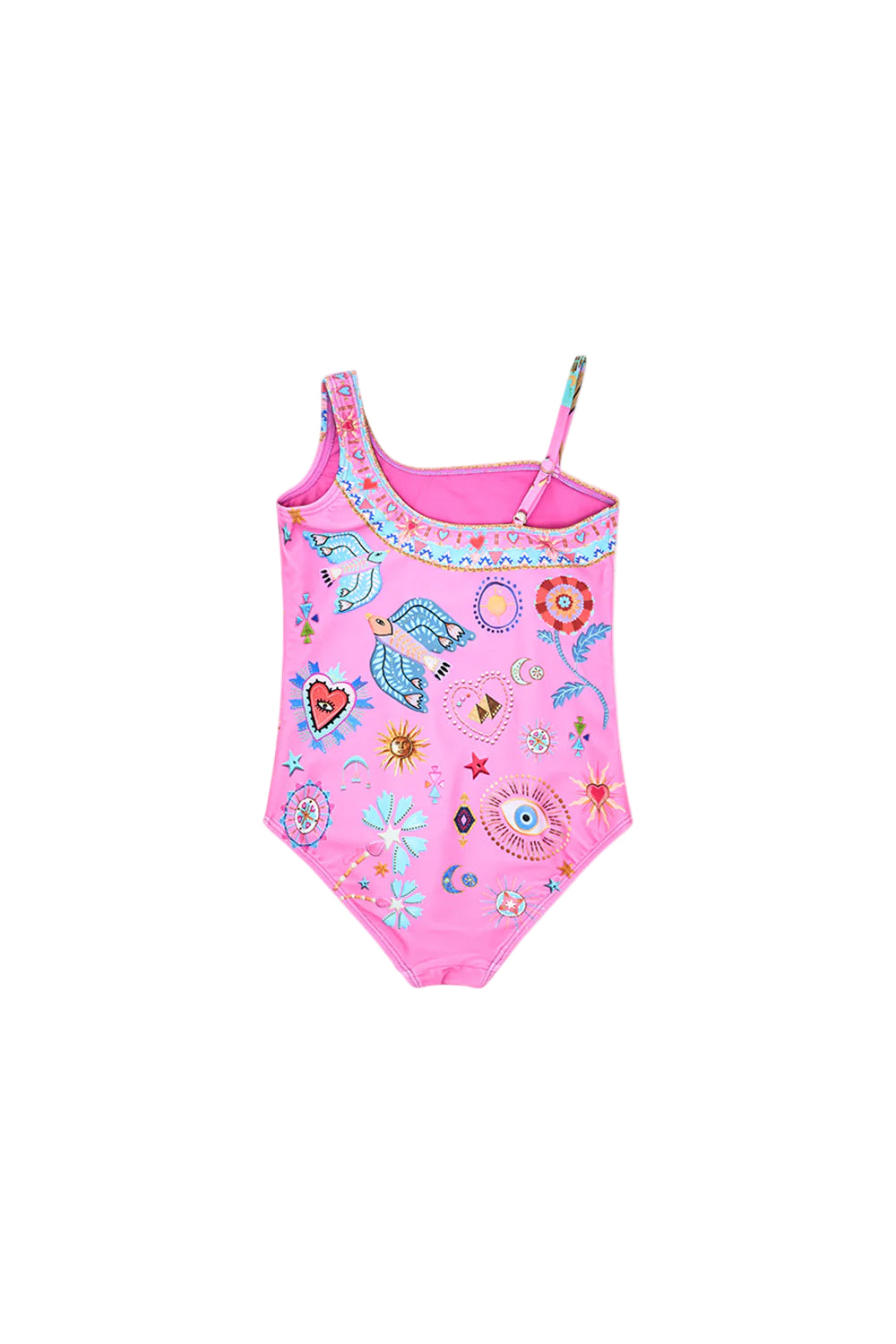 Rainbow Roads Kids One Shoulder One Piece