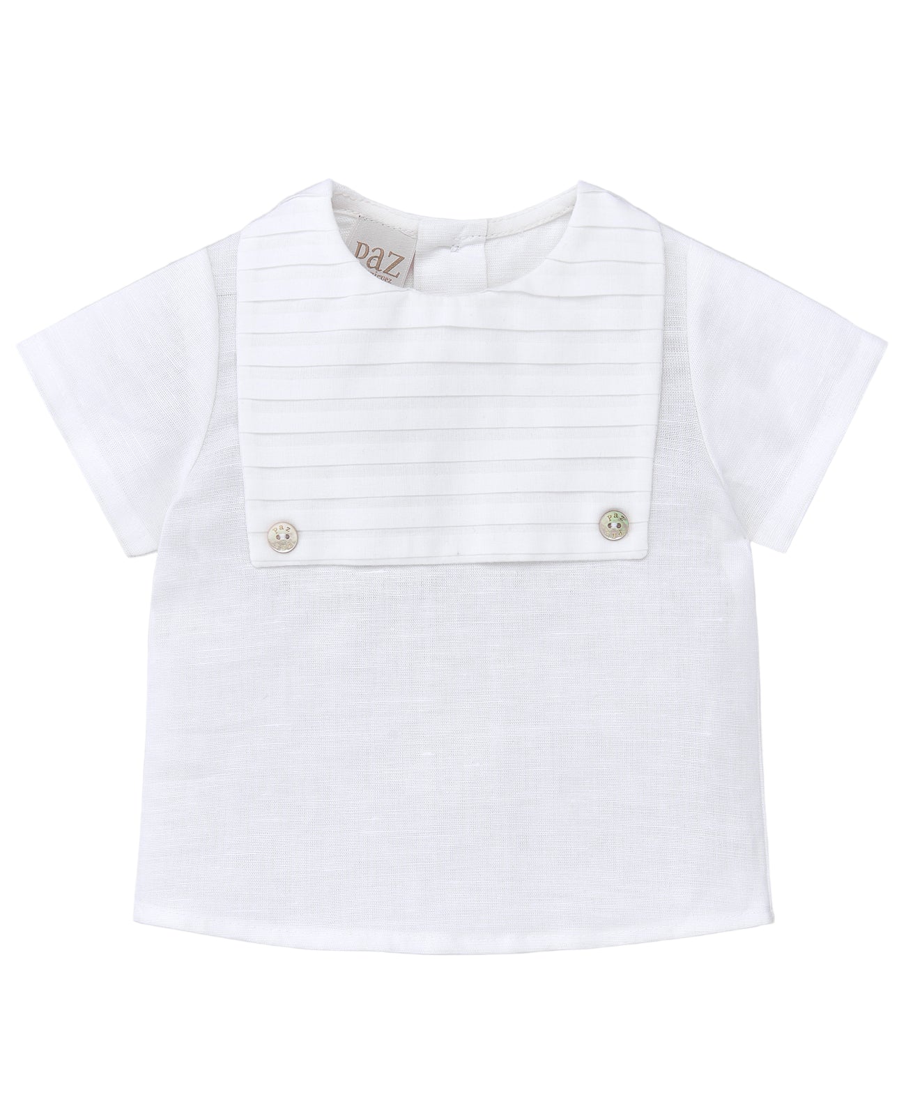 Cotton and Linen Baby Blouse and Shorts Set "Cigüeña"