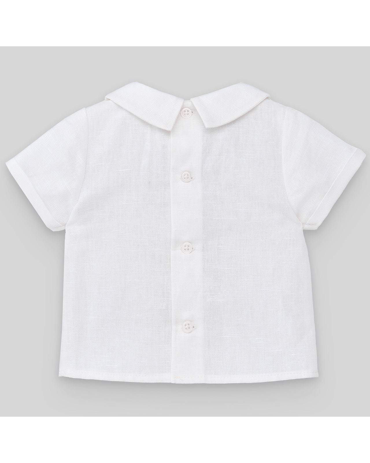 Newborn Blouse and Shorts Set, White/Sky Blue