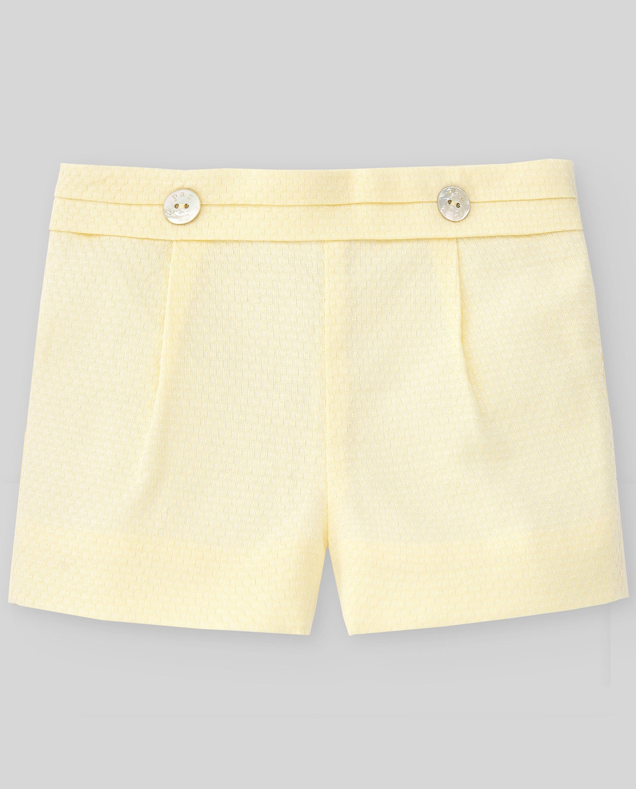 Cotton and Linen Baby Blouse and Shorts Set "Cigüeña"
