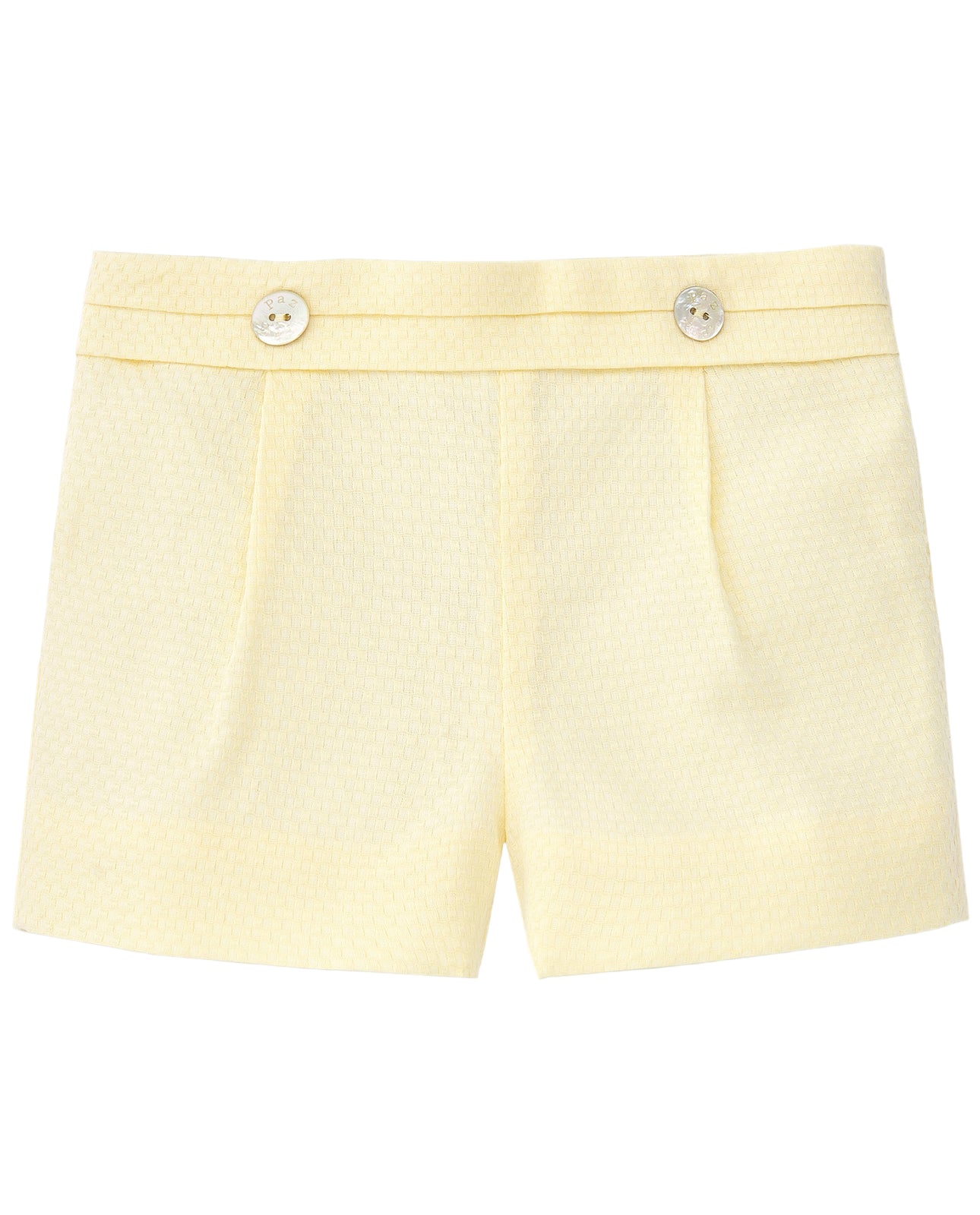 Cotton and Linen Baby Blouse and Shorts Set "Cigüeña"