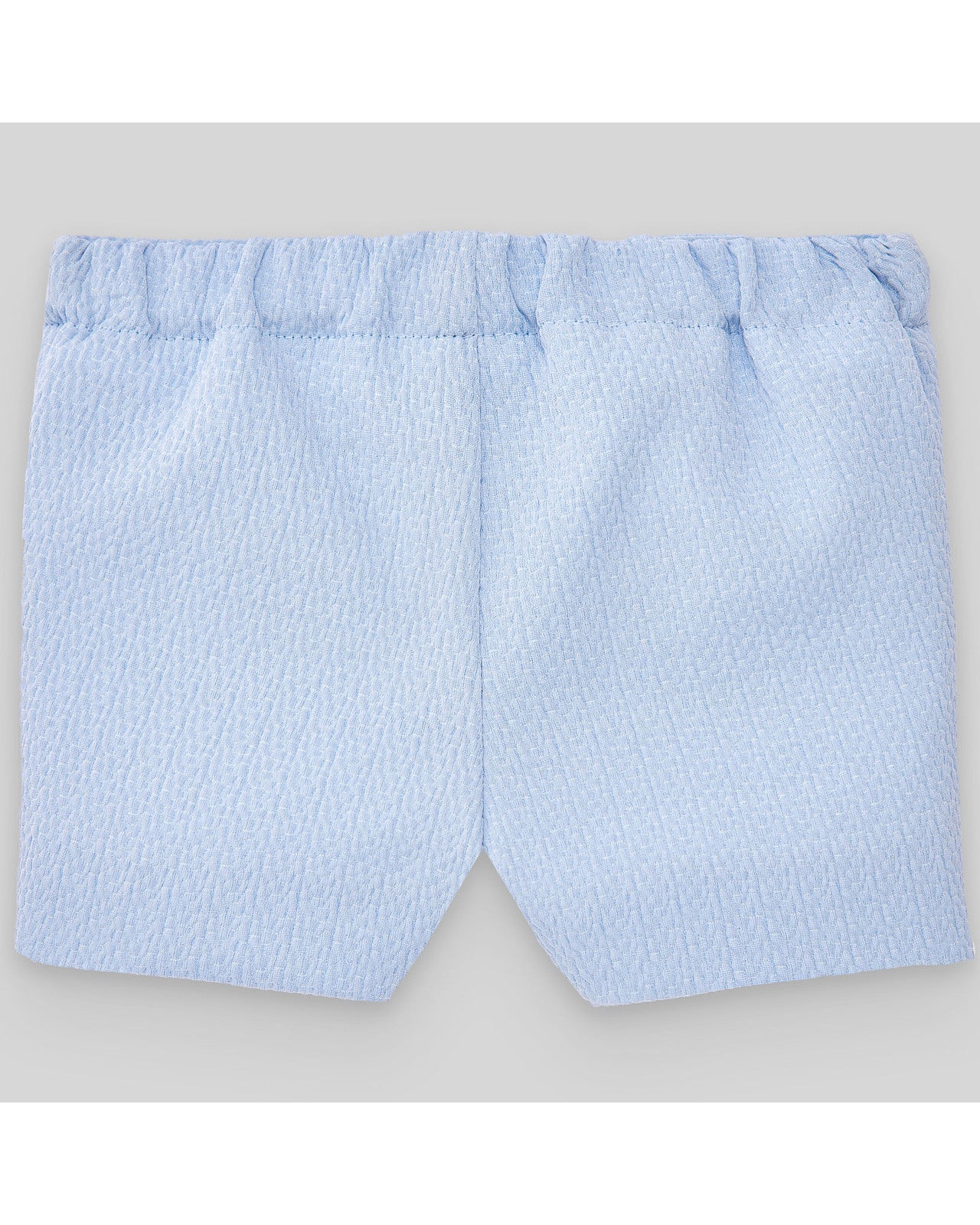 Newborn Blouse and Shorts Set, White/Sky Blue