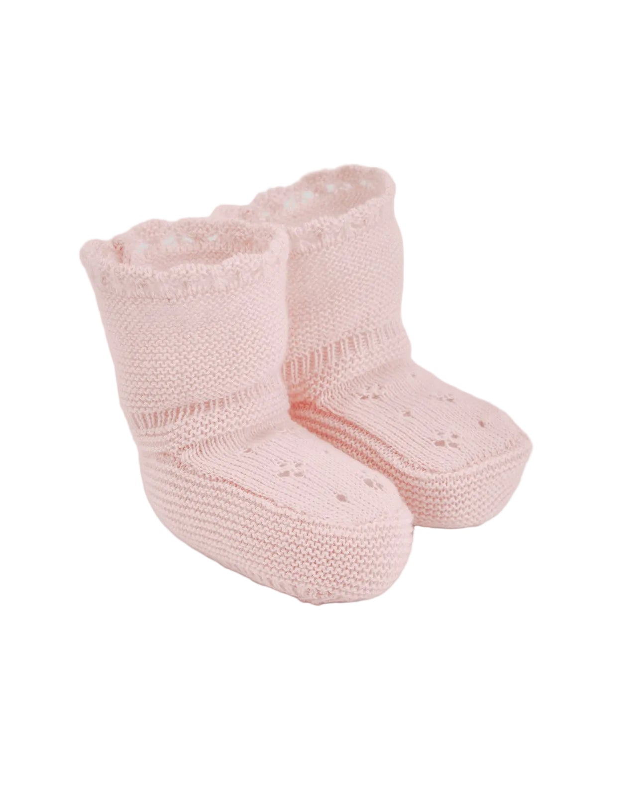 Knit Newborn Booties Pastel Pink Schoolsoutdesignerkidswear