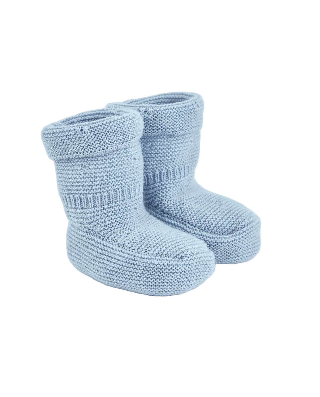 Knit Newborn Booties in Pastel Blue Schoolsoutdesignerkidswear