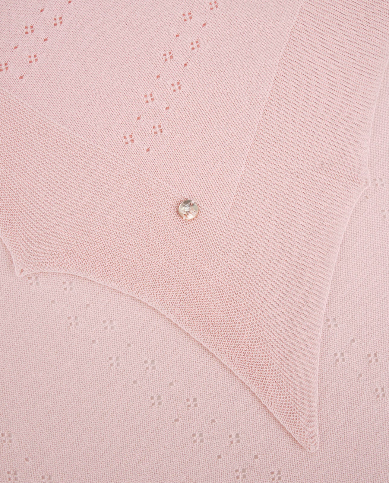 Knit Newborn Shawl Chalk Pink With White Trim Schoolsoutdesignerkidswear