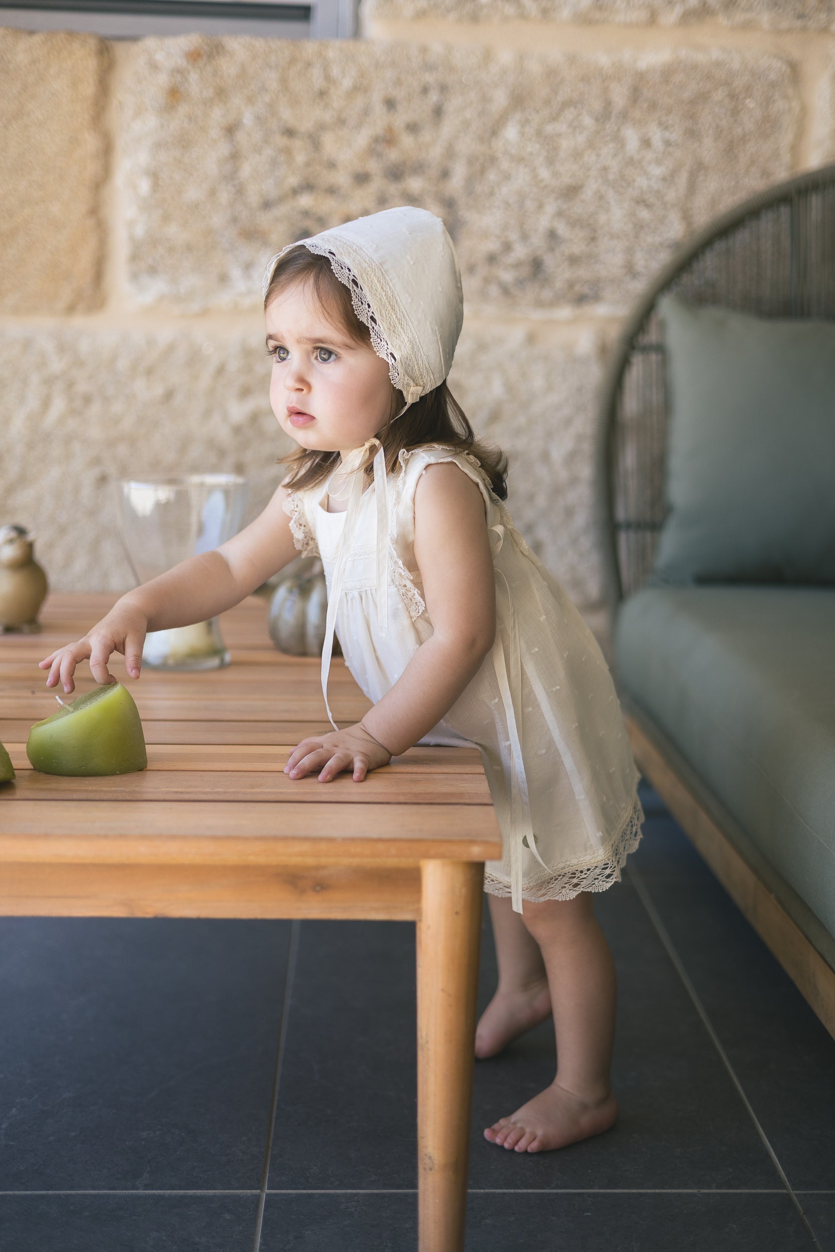 Woven Newborn Bonnet "Esencial" Paz Rodriguez