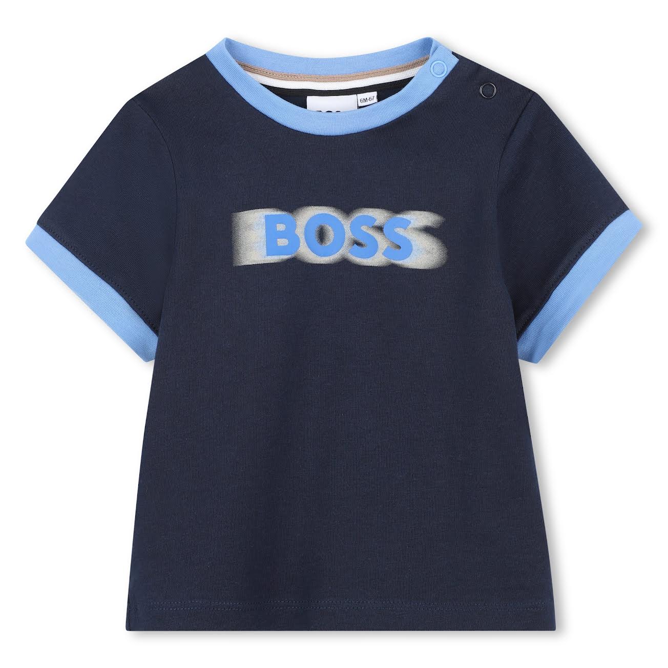 Short Sleeves T-Shirt with Shoulder Snap Fastening Hugo Boss