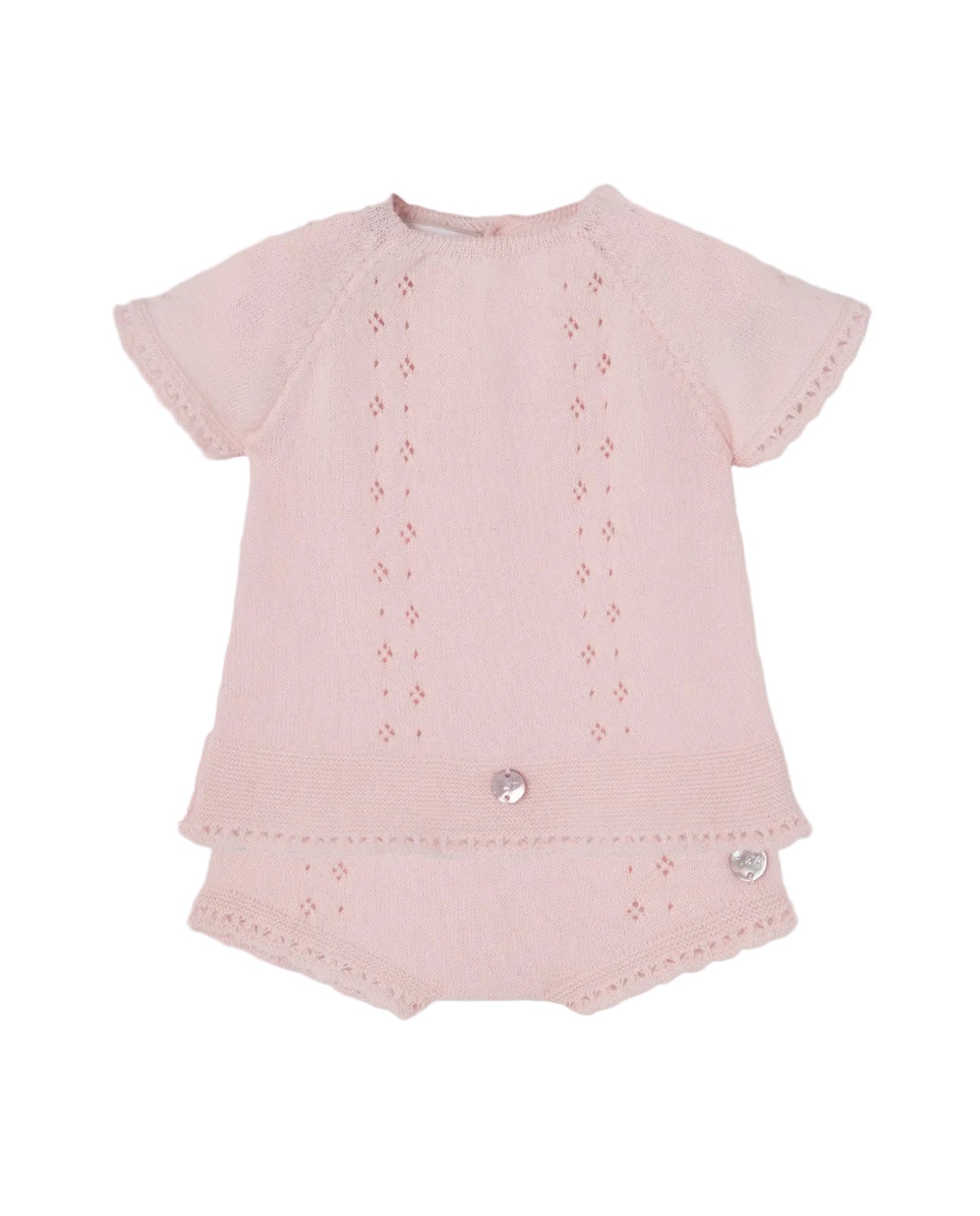 Set Knit Newborn Sweater And Leggins in Pastel Pink Schoolsoutdesignerkidswear