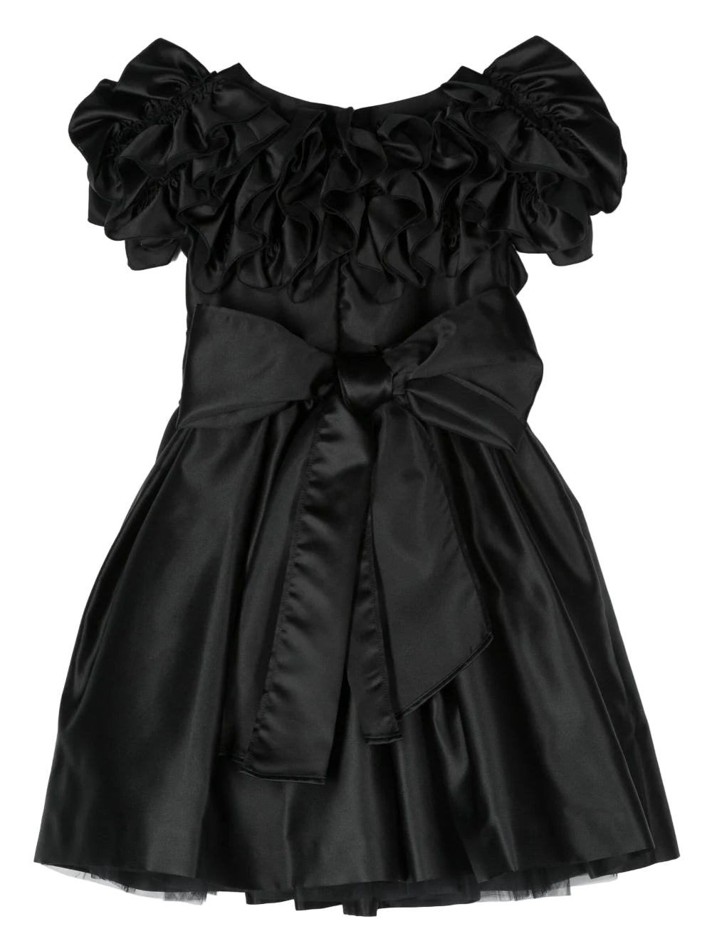 Ruffled Collar Crystal Embellished Dress