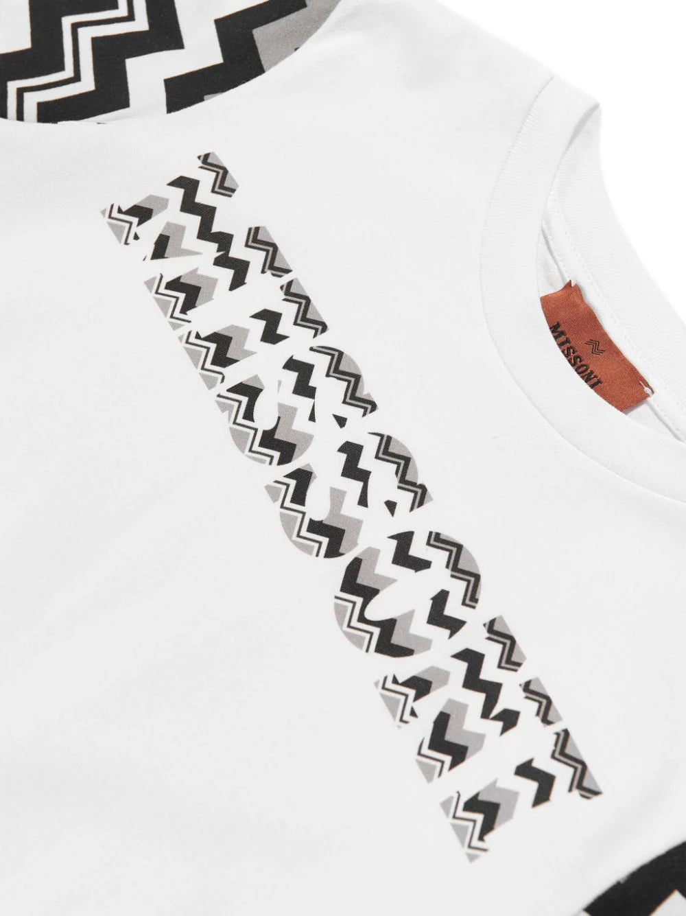 Missoni Kids Short-Sleeved Cotton Dress With Zigzag Inserts And Logo