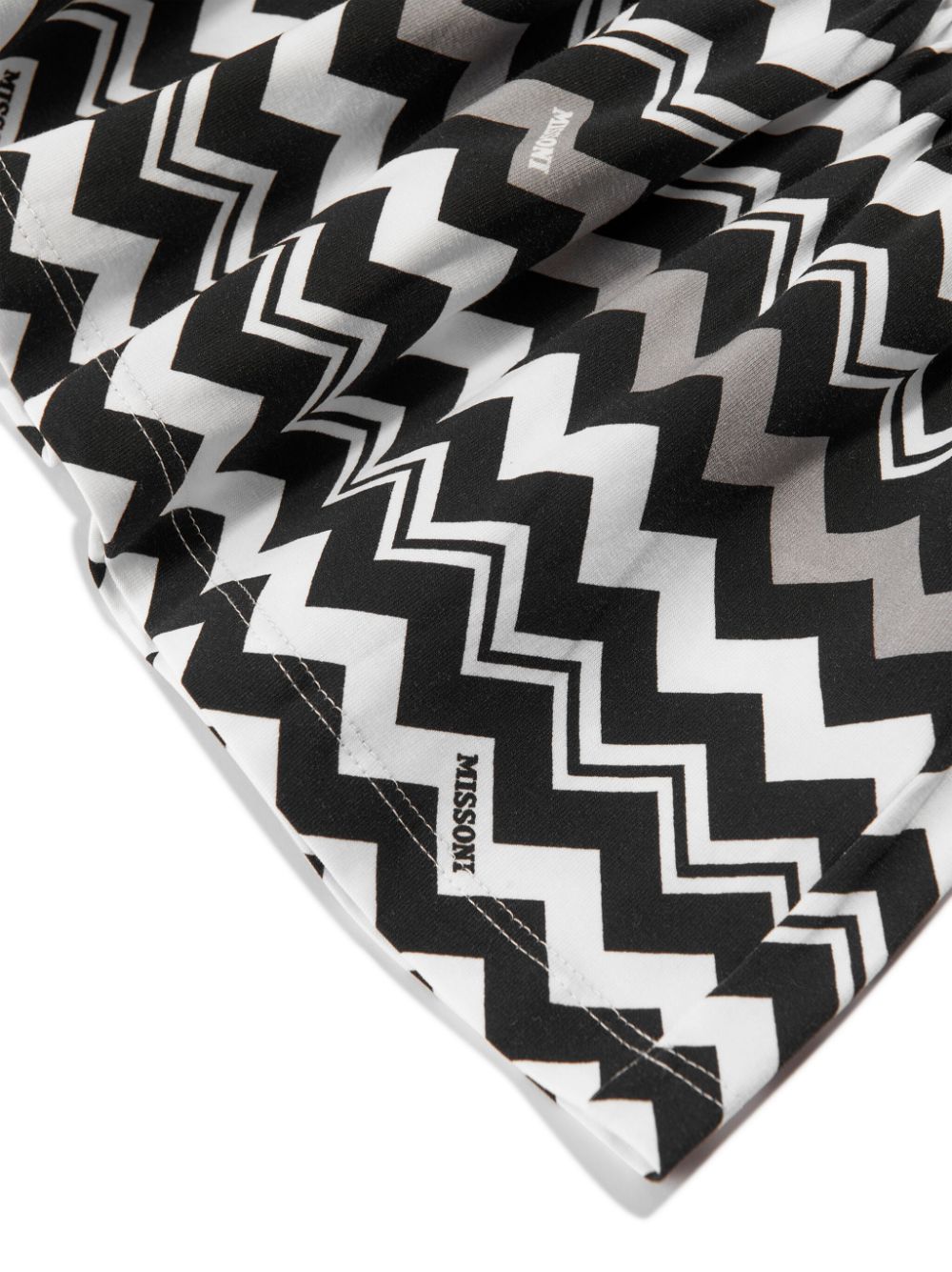 Missoni Kids Short-Sleeved Cotton Dress With Zigzag Inserts And Logo