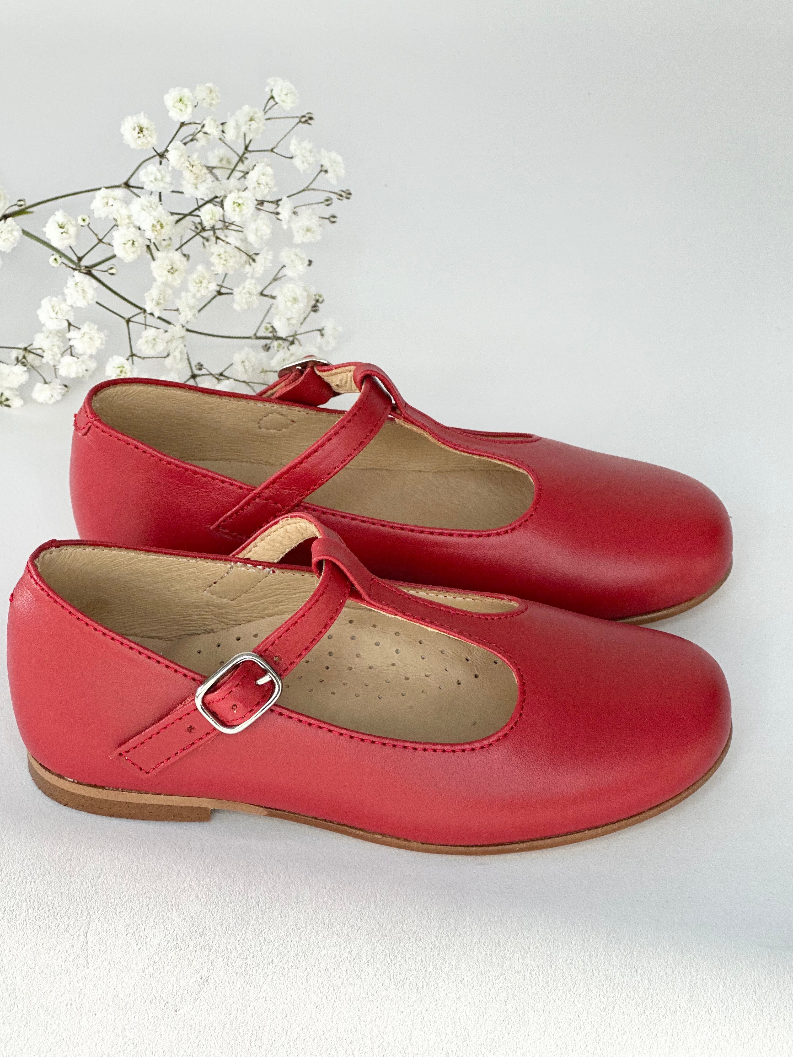 Red T-Bar Mary Janes Chloe & Jule