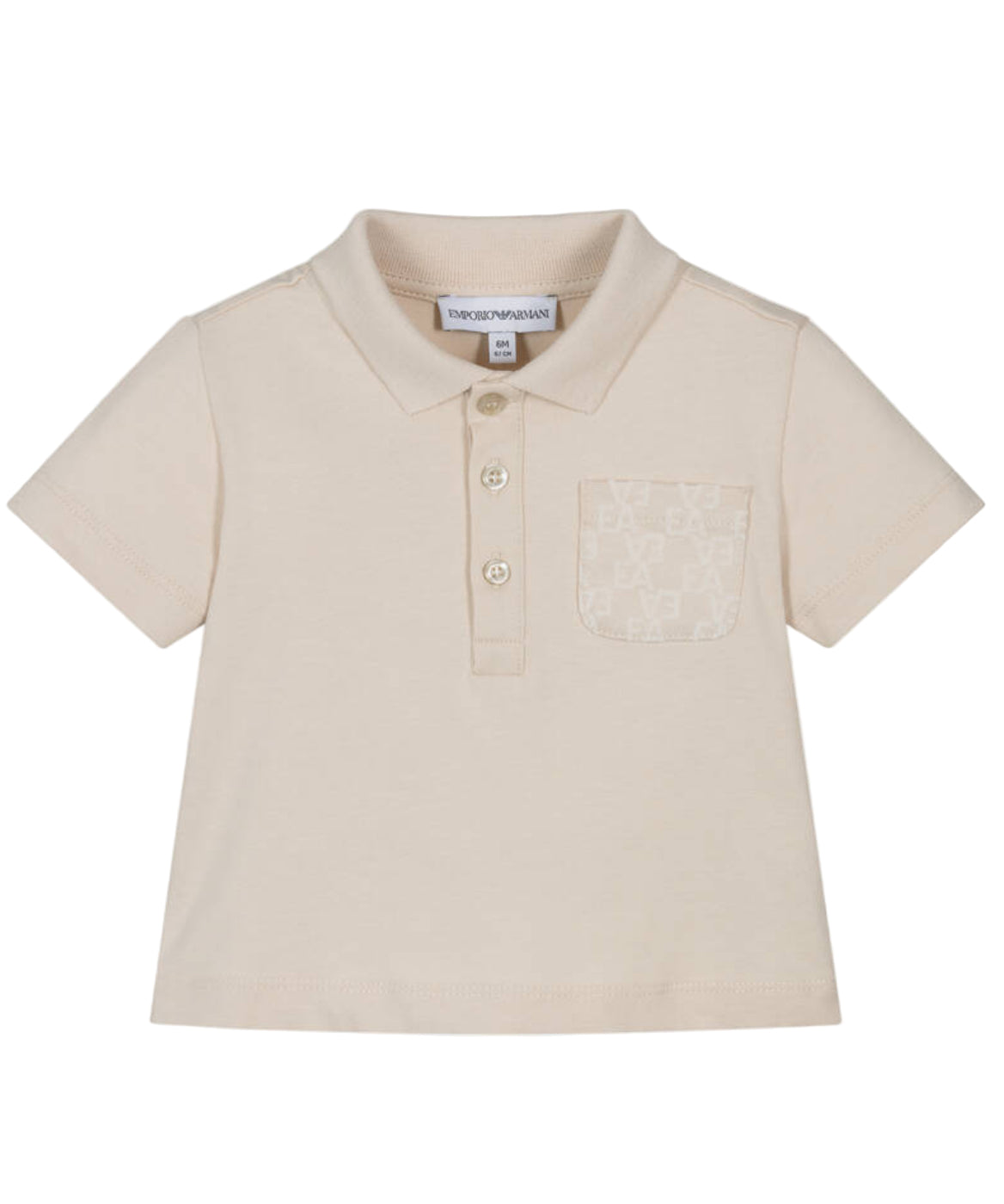Baby Polo Shirt with Pocket Detail, Beige