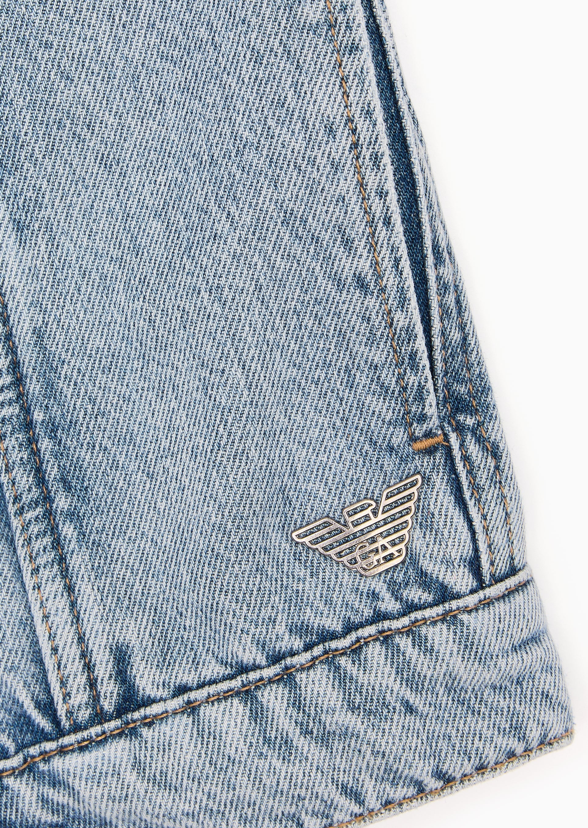 Contrast Denim Wind Breaker Jacket Emporio Armani