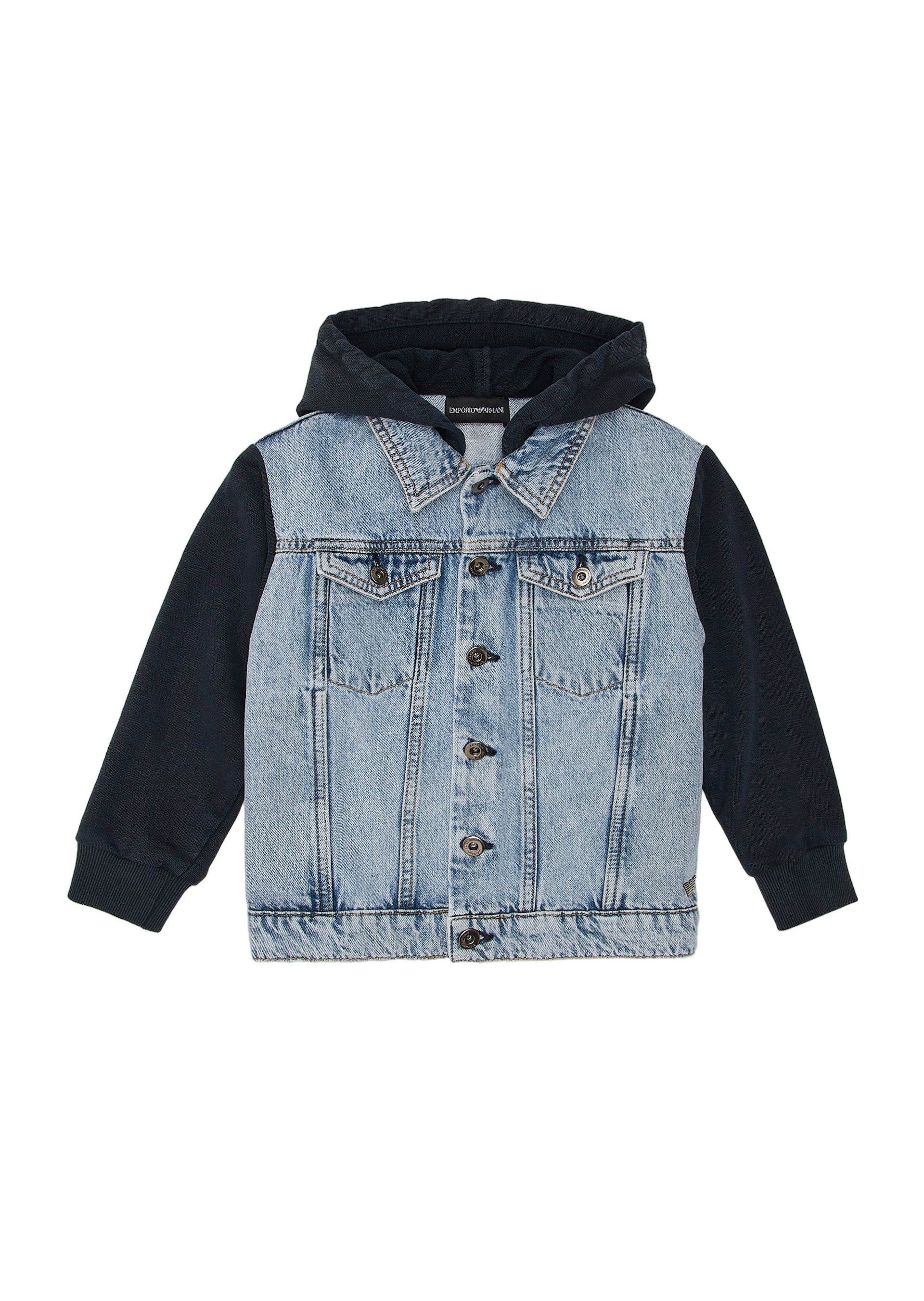 Contrast Denim Wind Breaker Jacket Emporio Armani