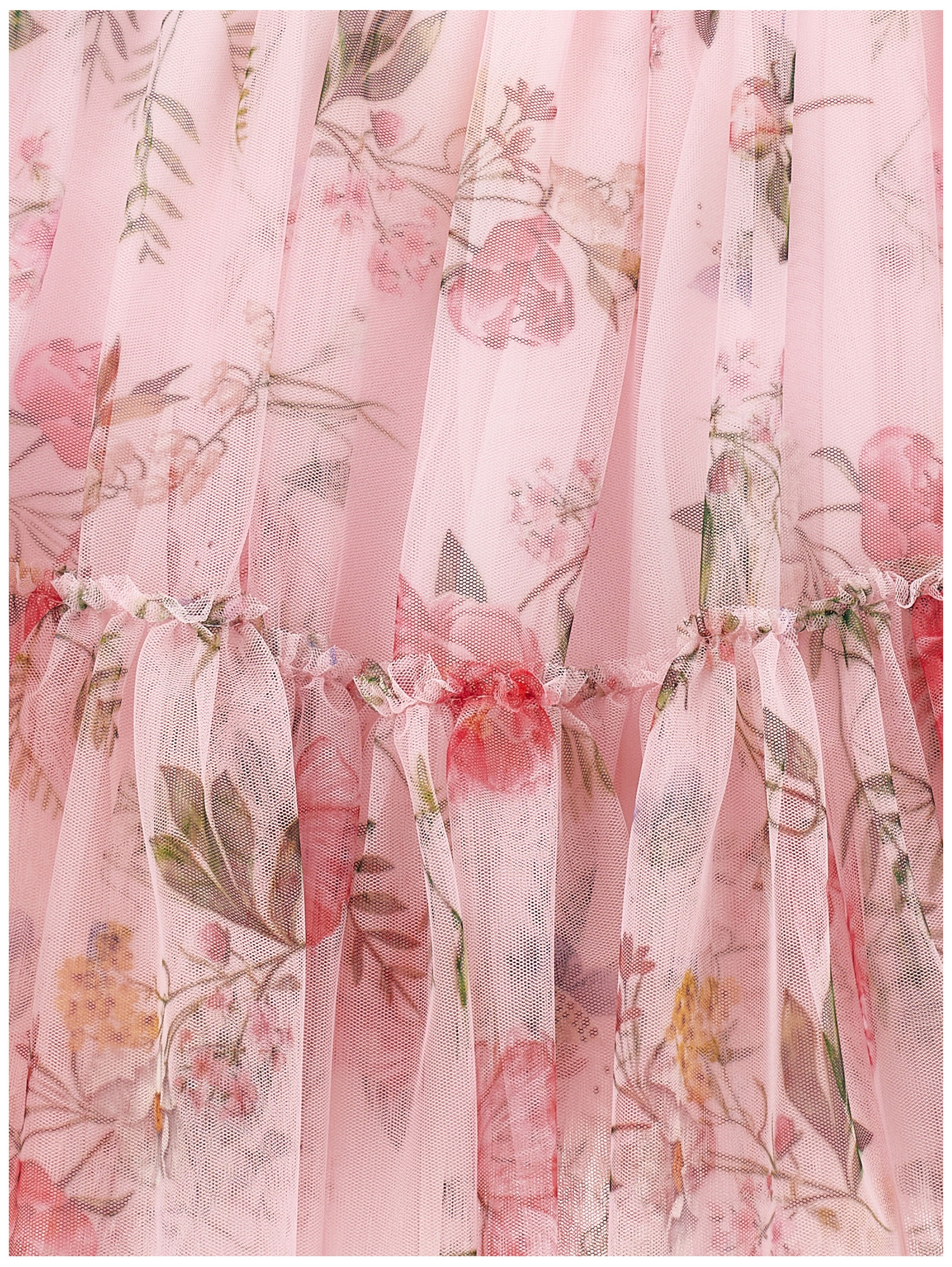 Garden Print Tulle Skirt Monnalisa