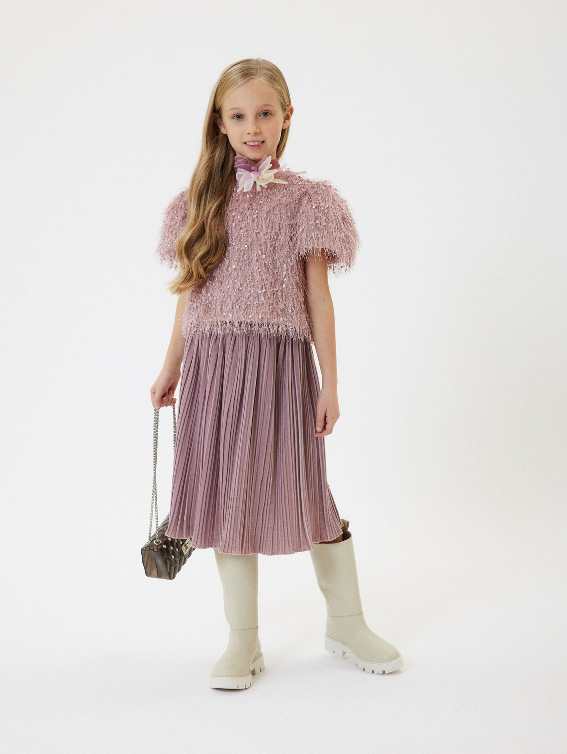 Fringe Viscose Top Monnalisa