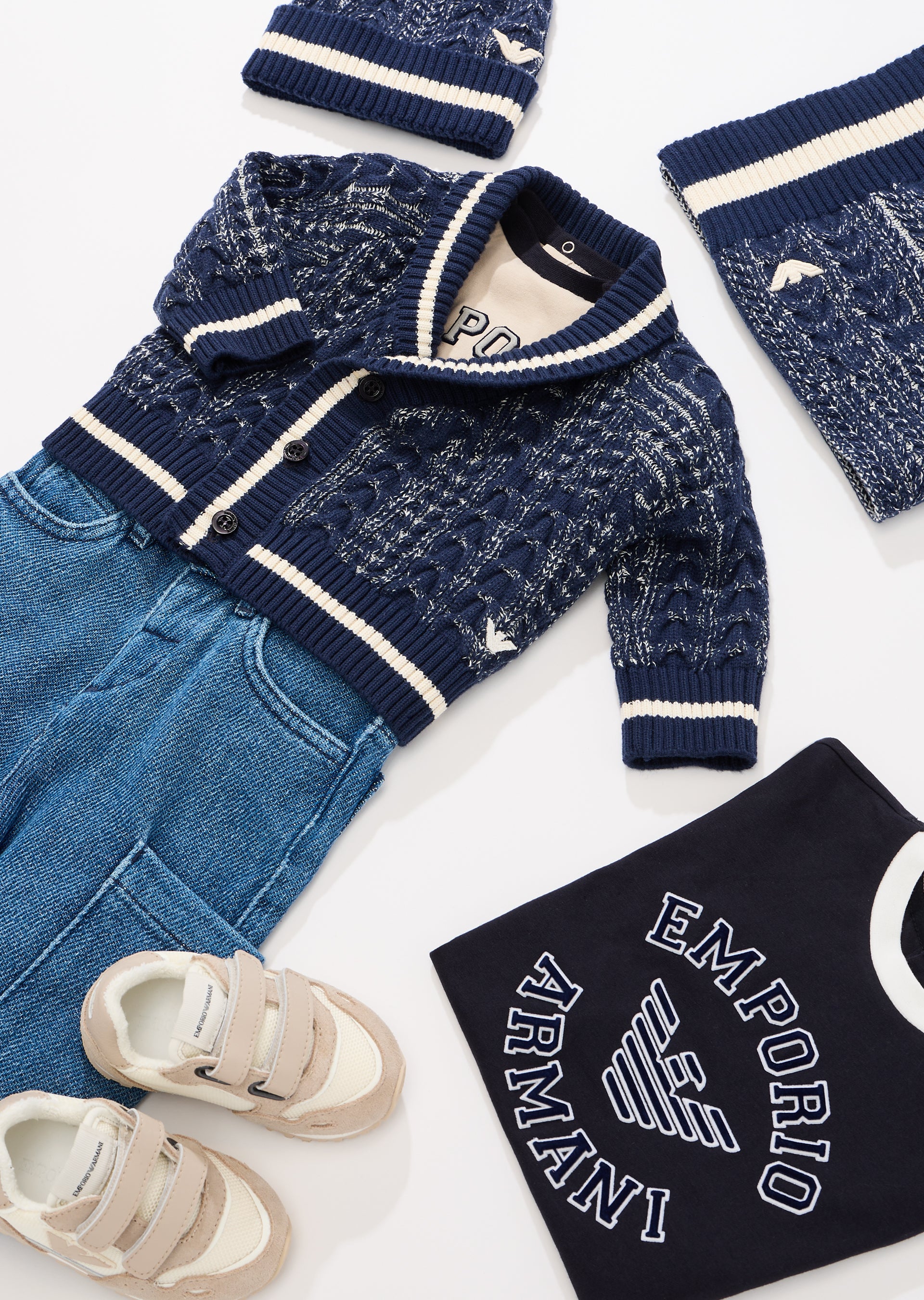 Oxford Tan & Navy T-Shirt