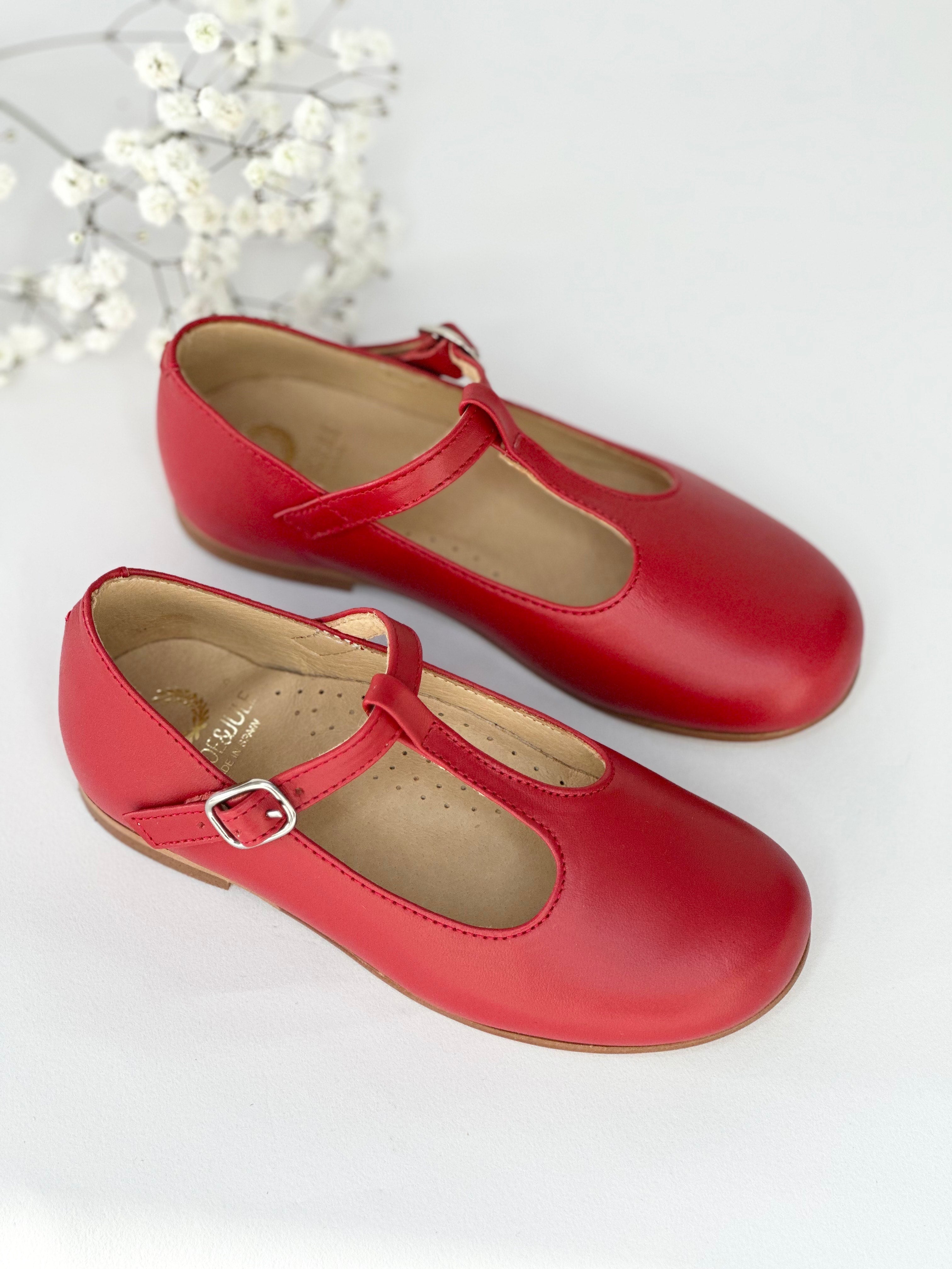 Red T-Bar Mary Janes Chloe & Jule
