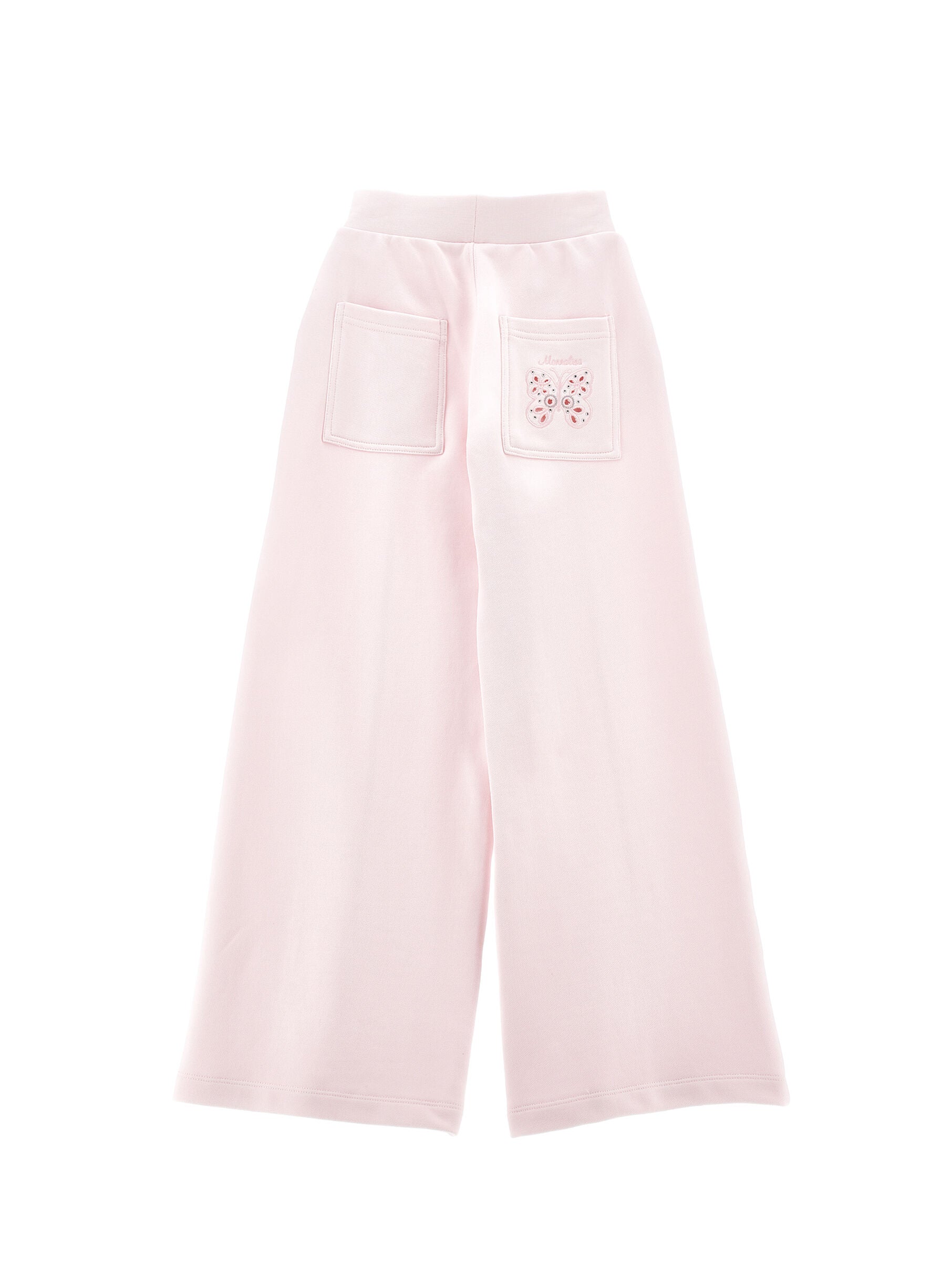 Embroidered Wide Leg Sweatpants Monnalisa