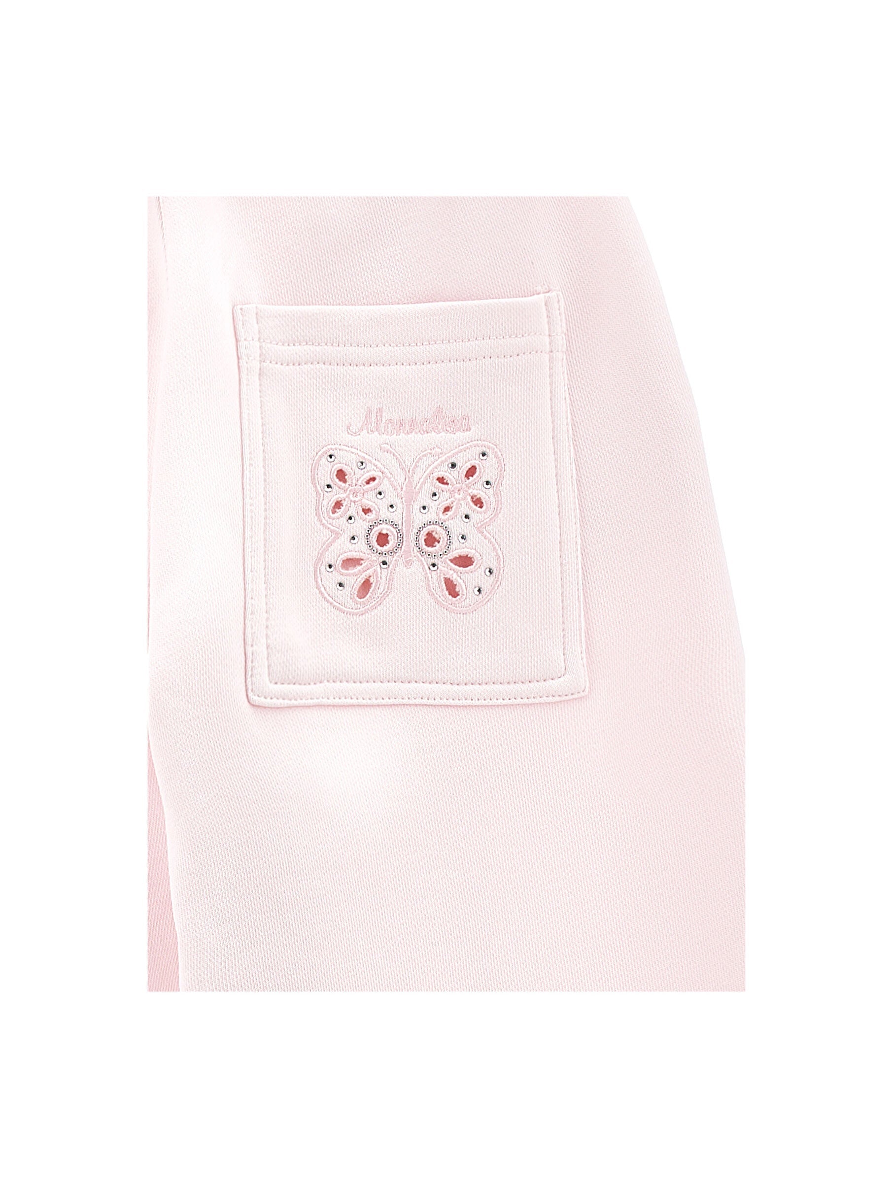 Embroidered Wide Leg Sweatpants Monnalisa