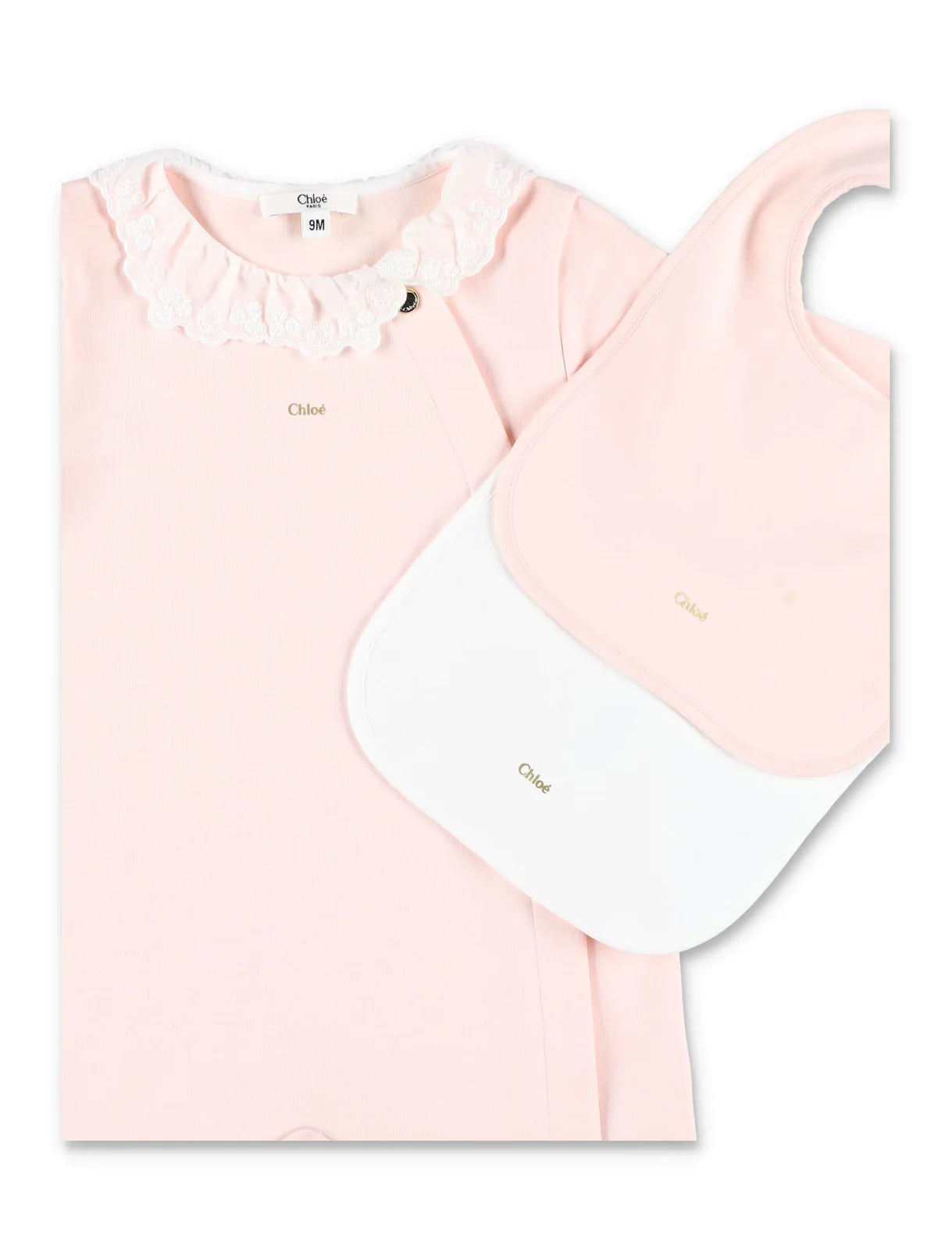 Organic Cotton Baby Pyjamas Set with Two Matching Bibs Chloe