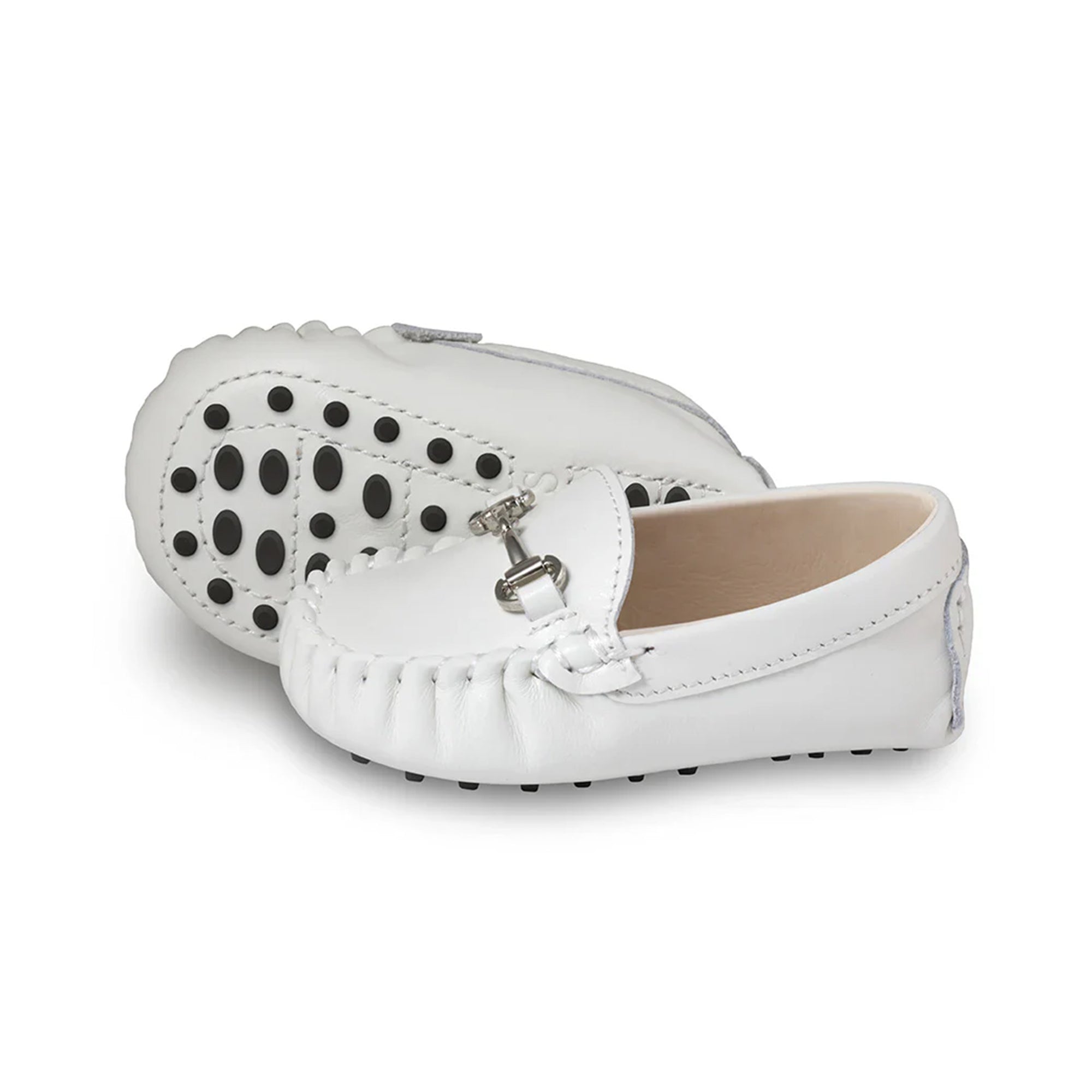 Lucca White Baby Loafers