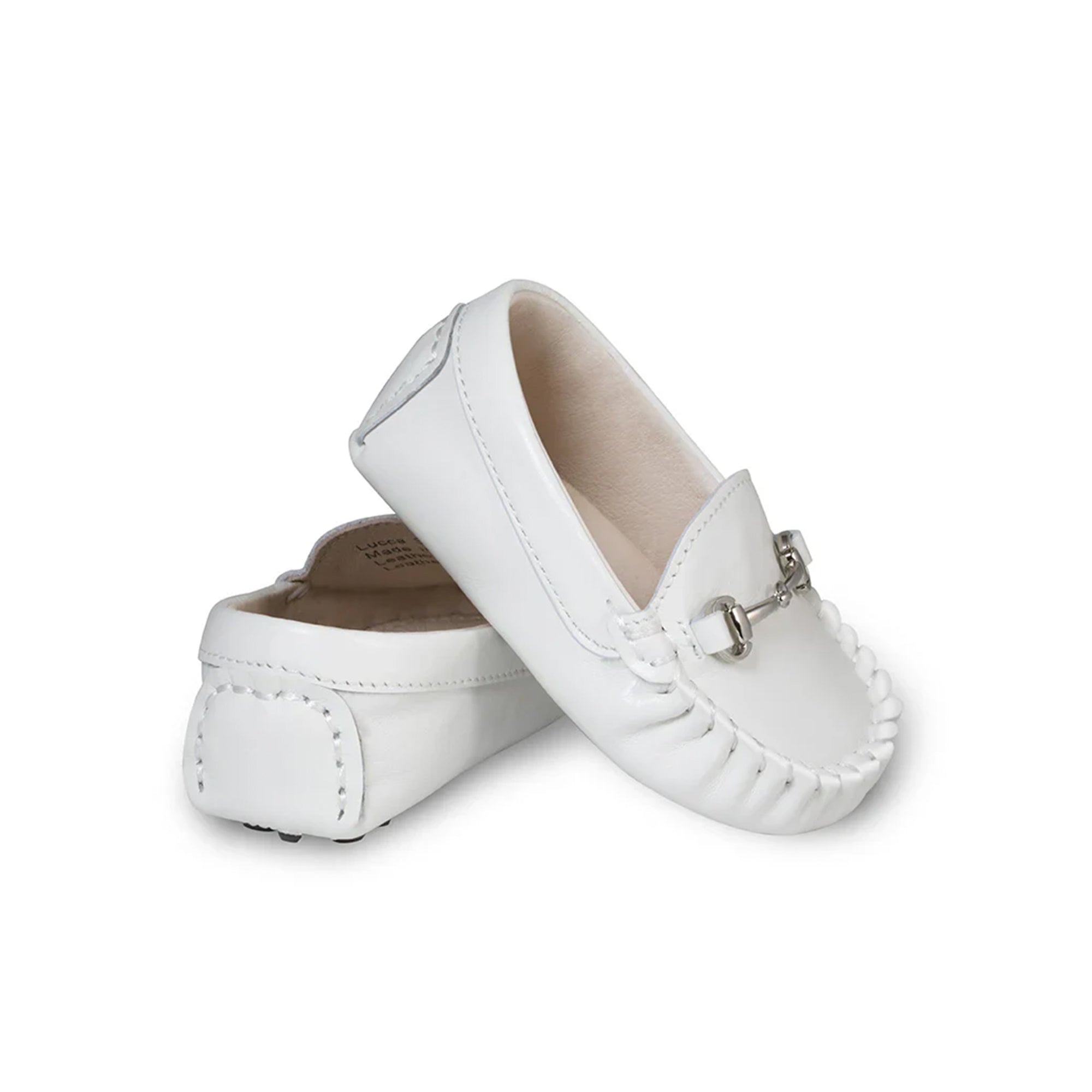 Lucca White Baby Loafers