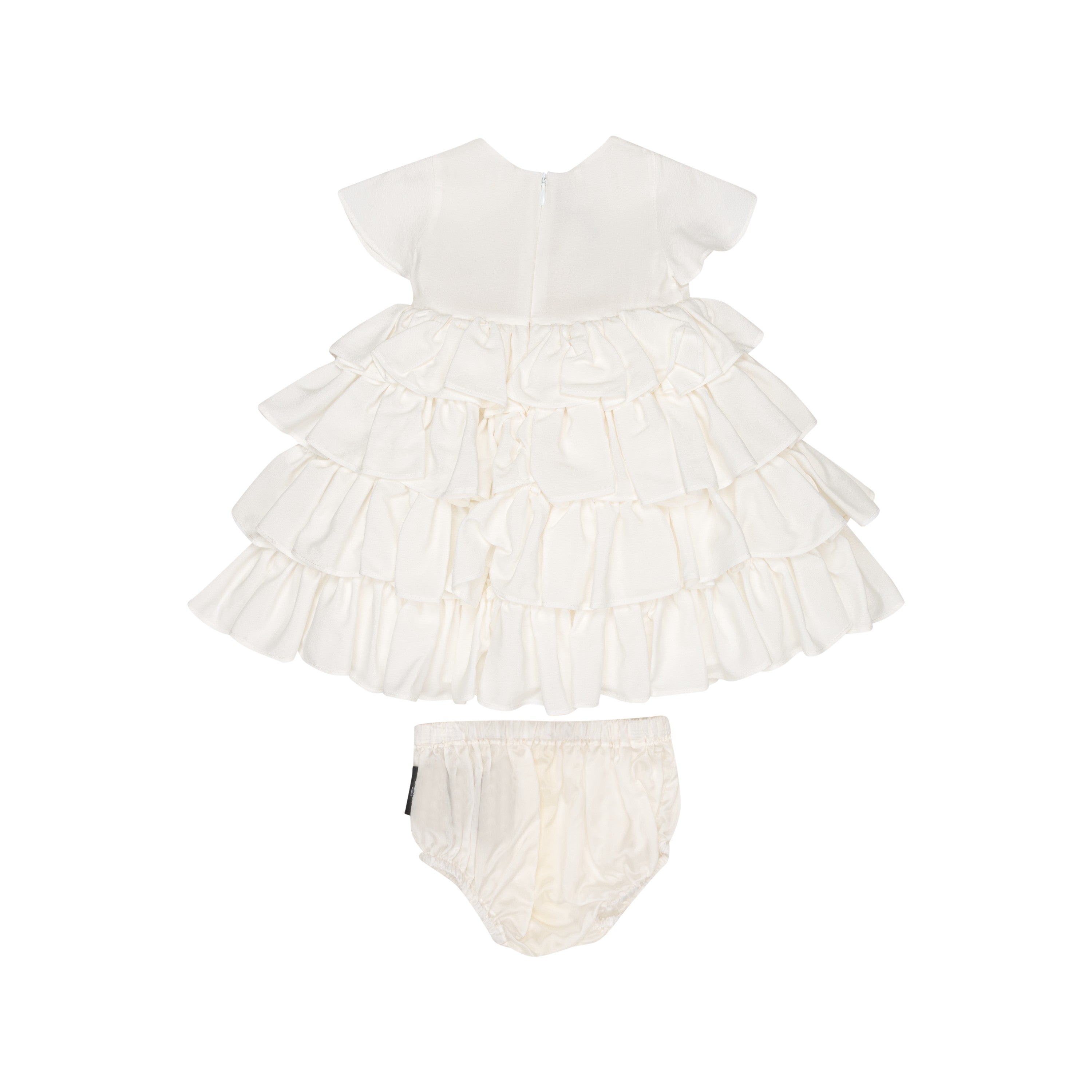 Elegant White Dress For Baby Girl With Logo And Culotte