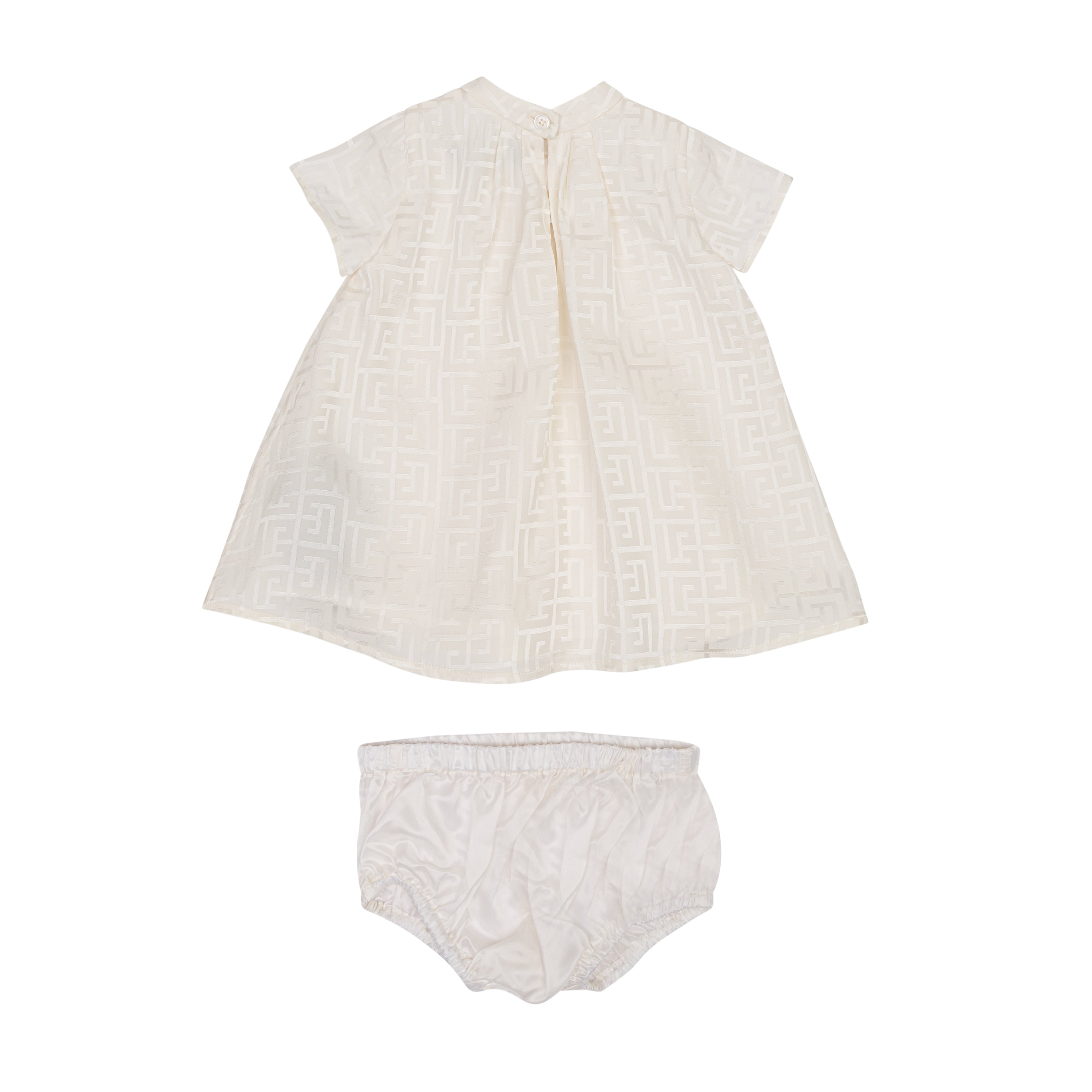 Baby Pleated Dress with Bloomers – Ivory