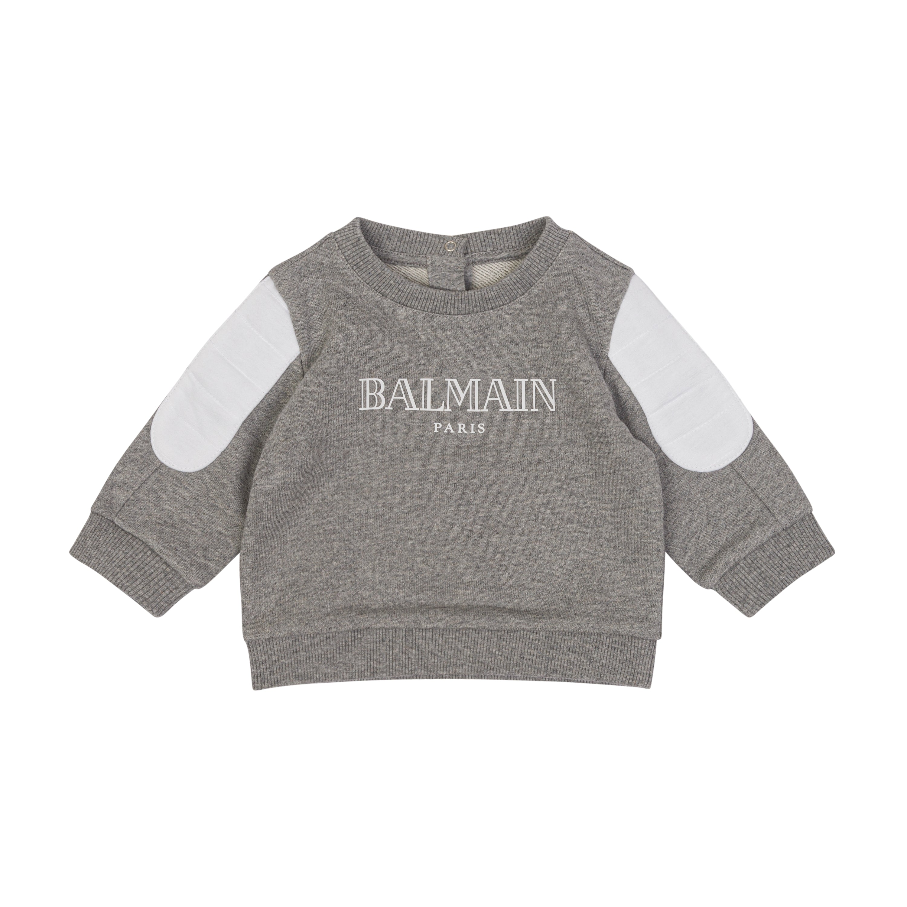 Logo Sweatshirt with Shoulder Detail – Grey Balmain