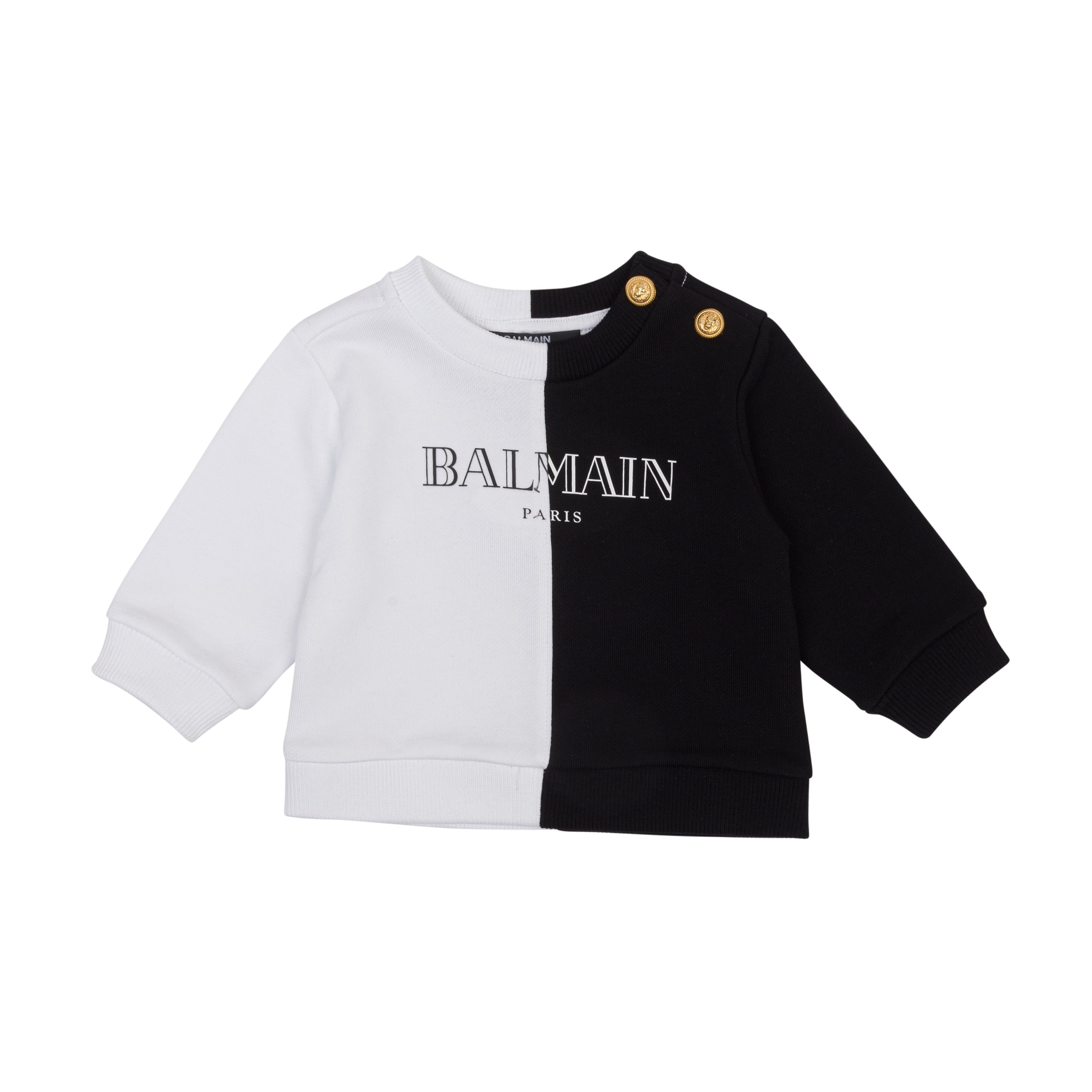 Two-Tone Logo Sweatshirt – Black & White Balmain