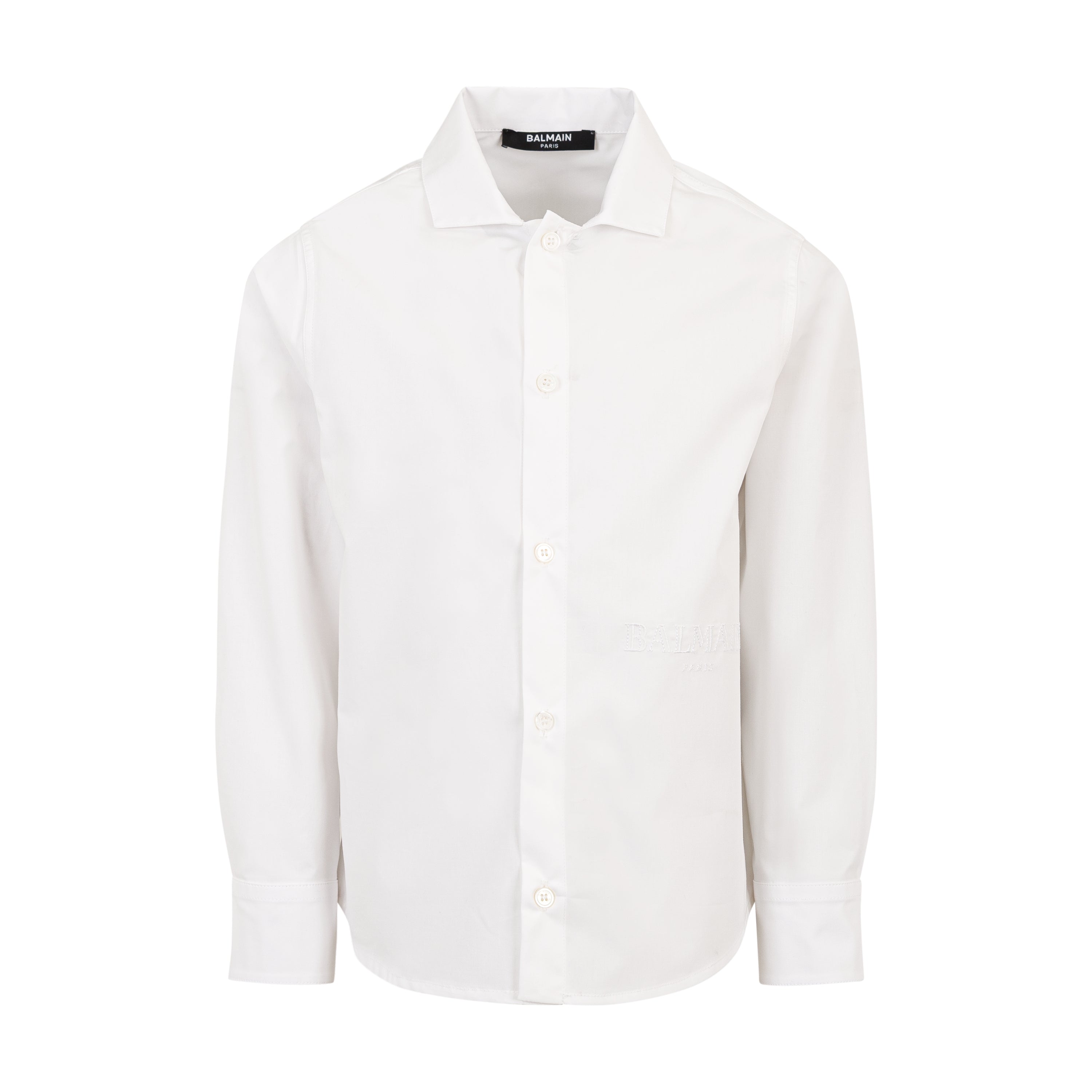 Classic Cotton Button-Up Shirt – White