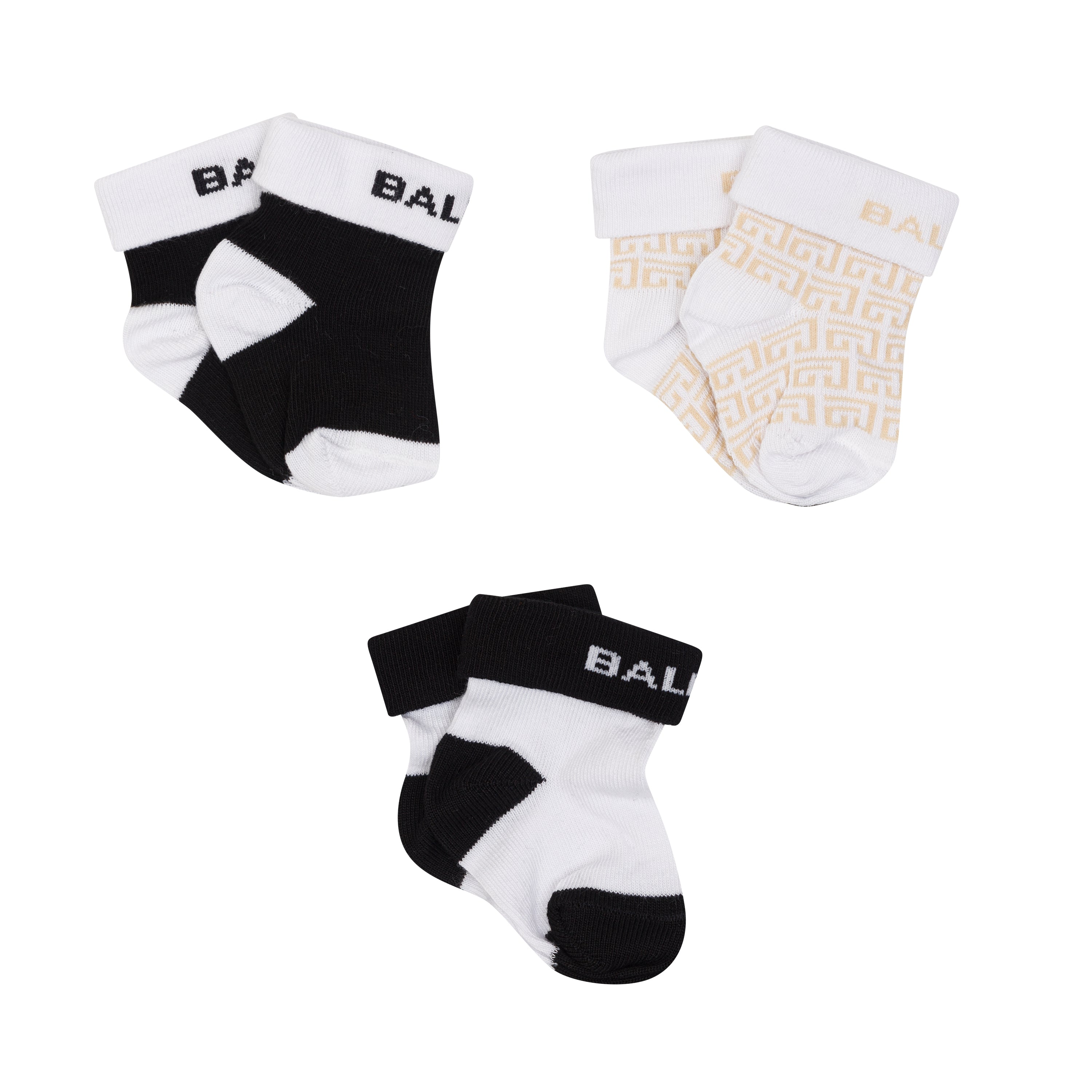 Kids Cotton-Blend Logo & Monogram Sock Set Balmain