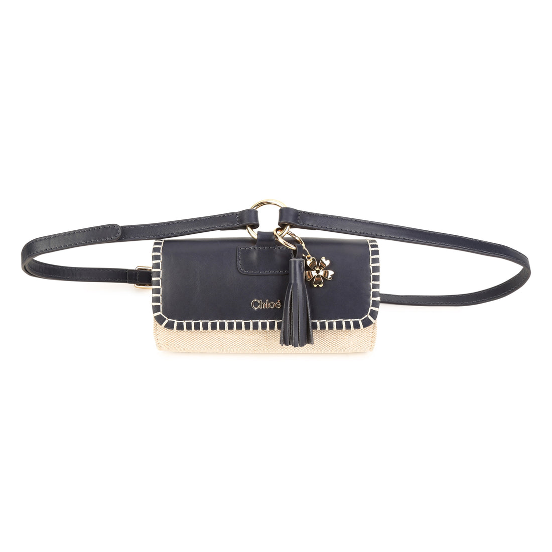 Jute & Leather Belt Bag