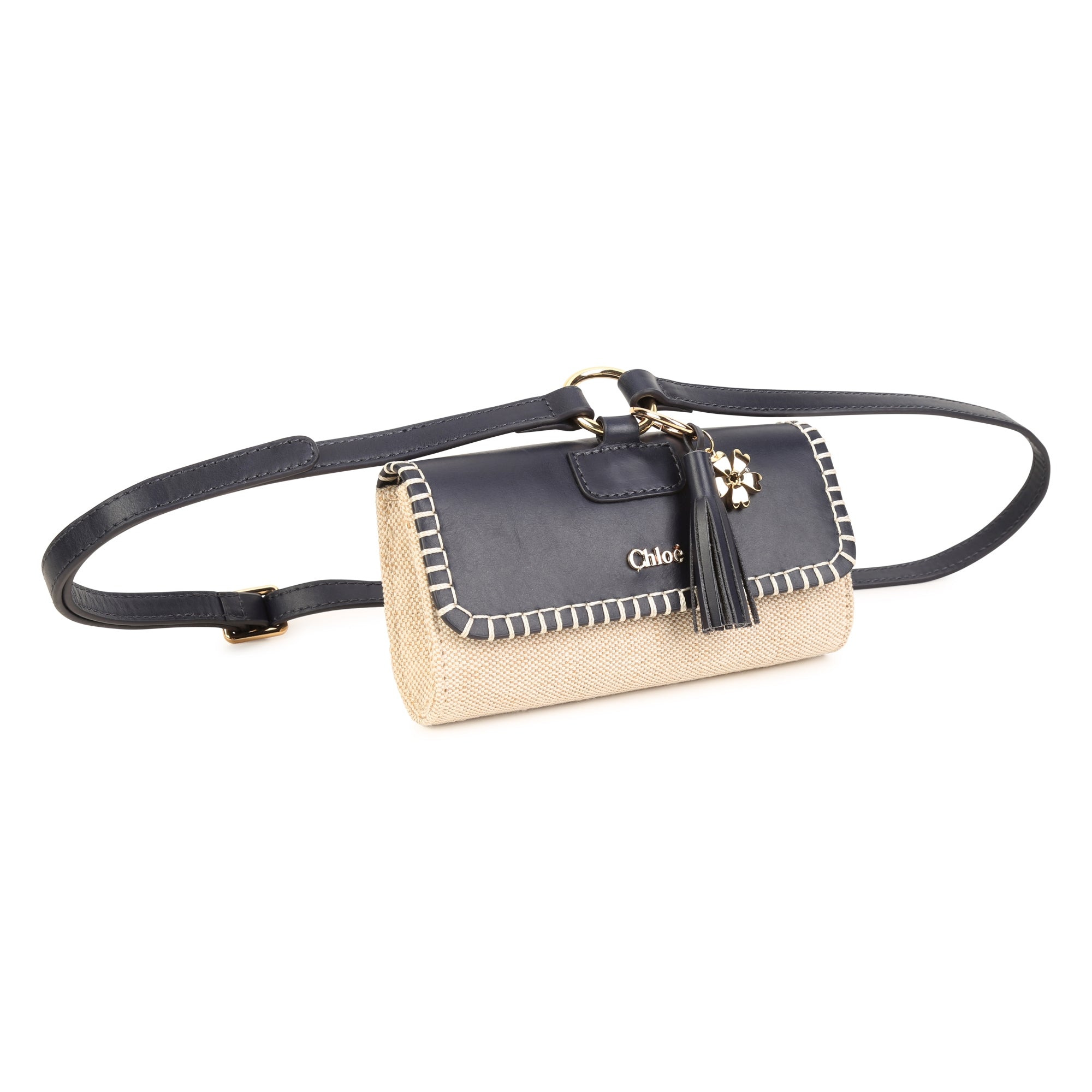 Jute & Leather Belt Bag