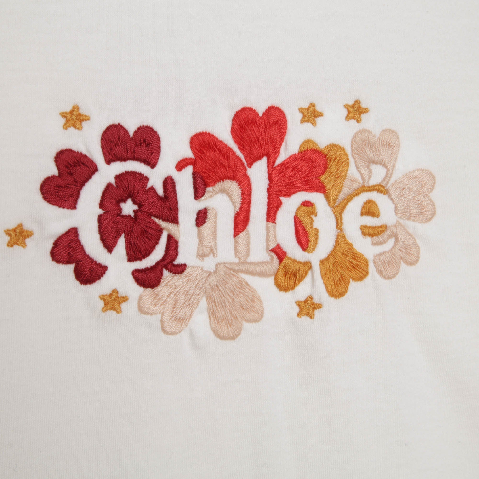 Organic Flower Embroidery Tee Chloe