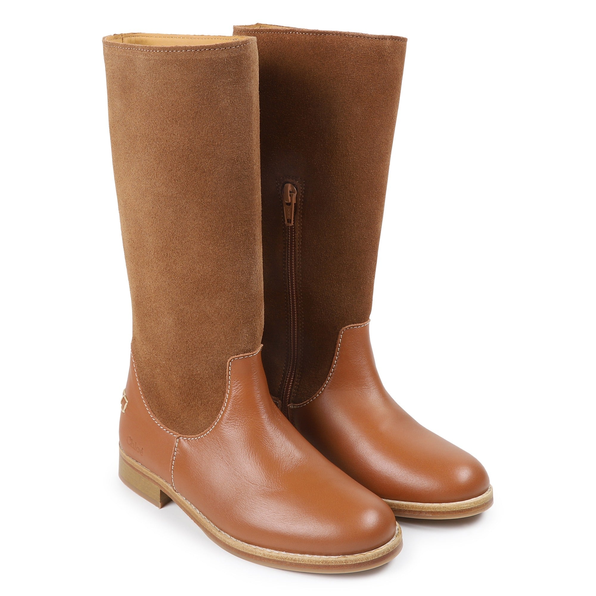 Leather and Suede Boots Chloe