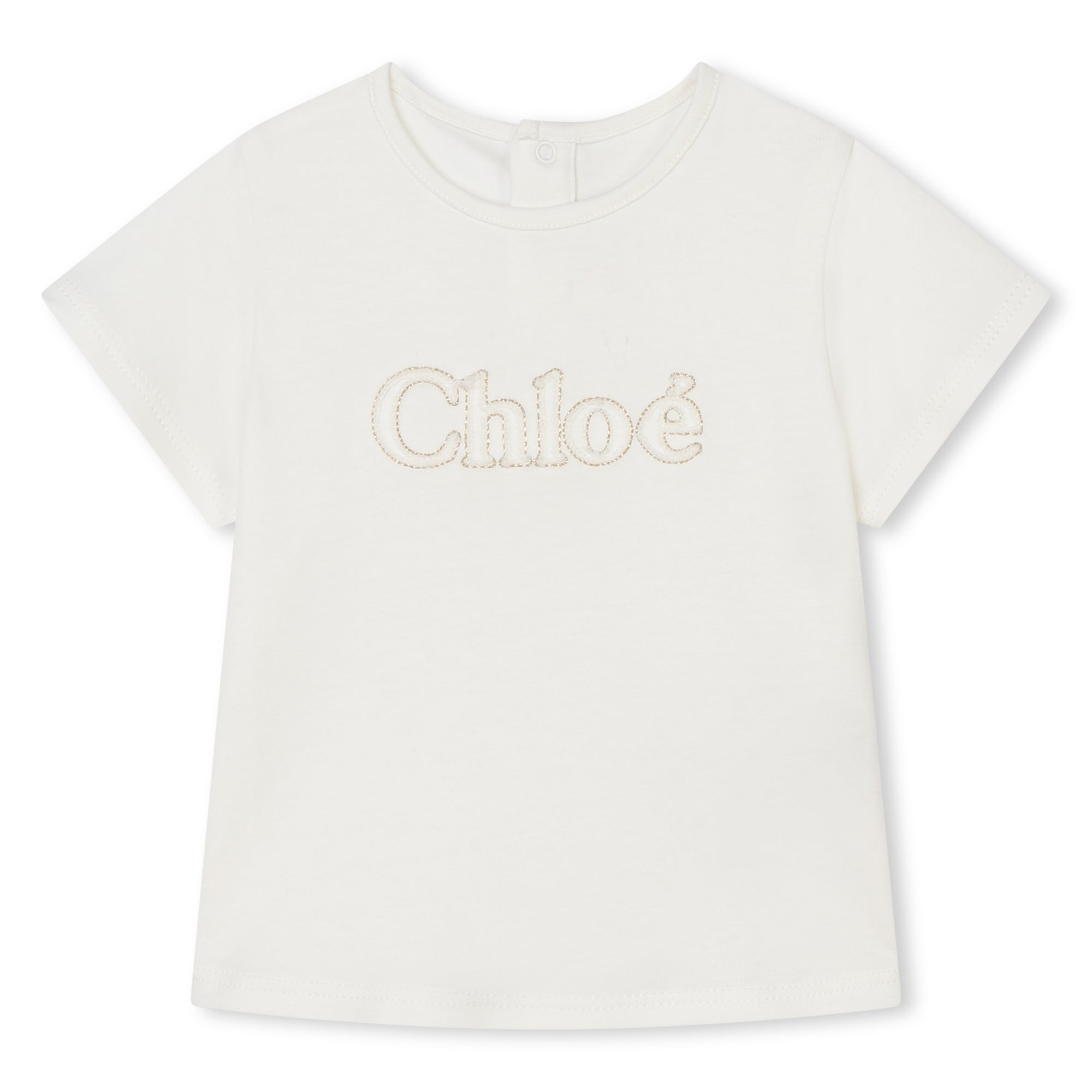 Organic Cotton Gold Embroidered Tee-Shirt Chloe