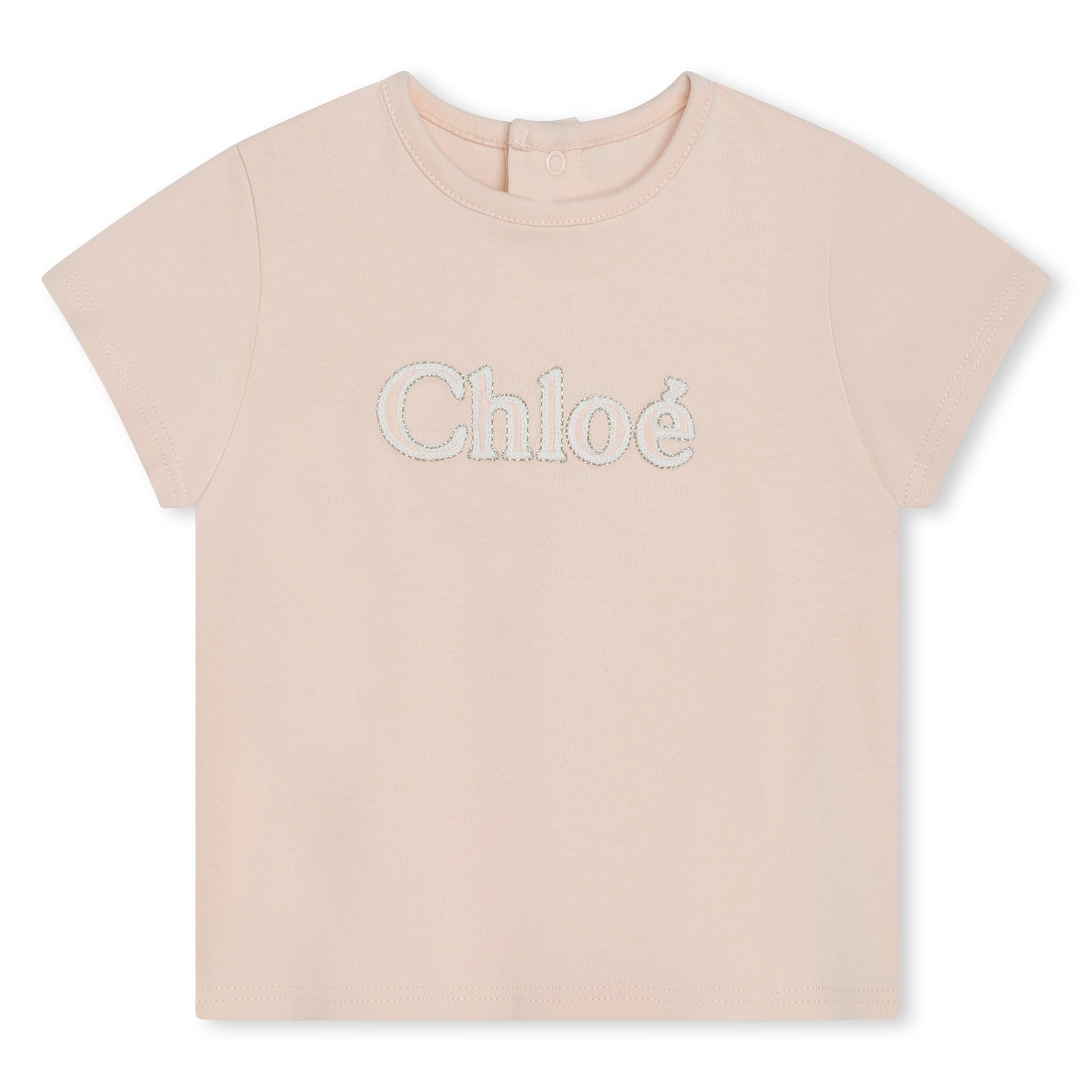 Organic Cotton Gold Embroidered Tee-Shirt Chloe