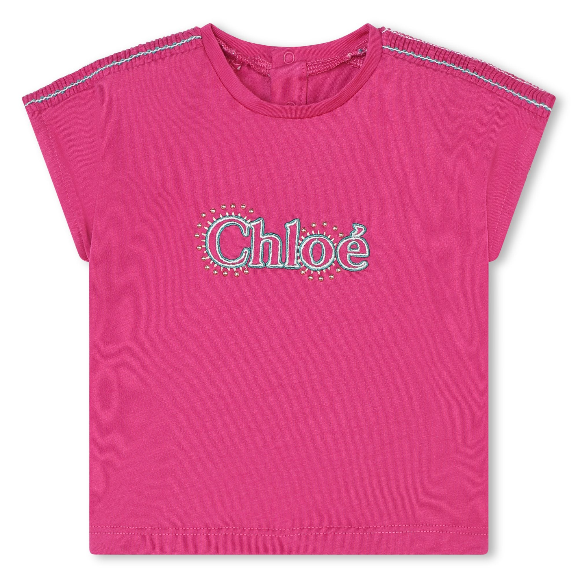 Organic Cotton Smocked Shoulder Tee Chloe