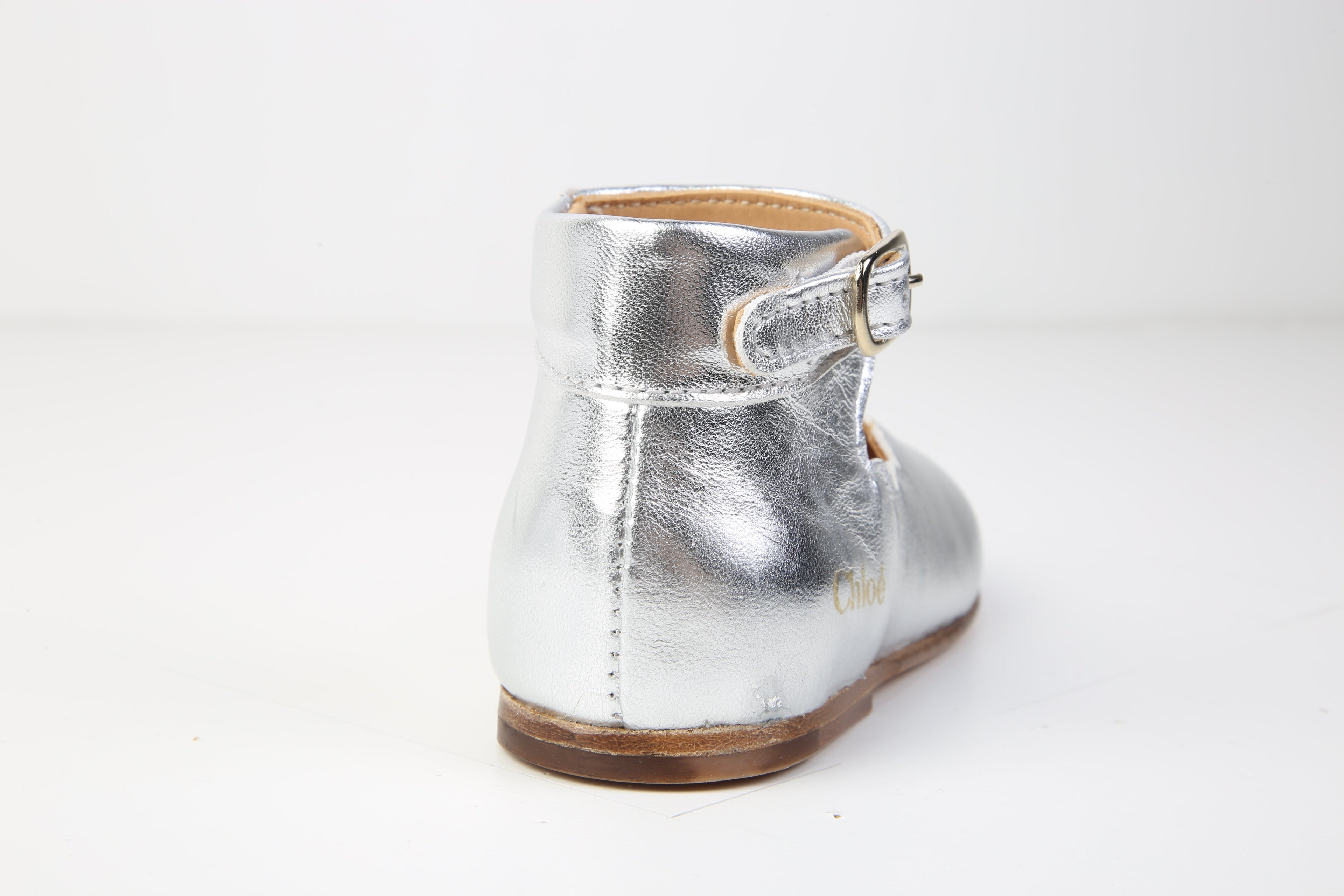 Cow Leather Ballerina Shoes with Scalloped Cut Outs Chloe