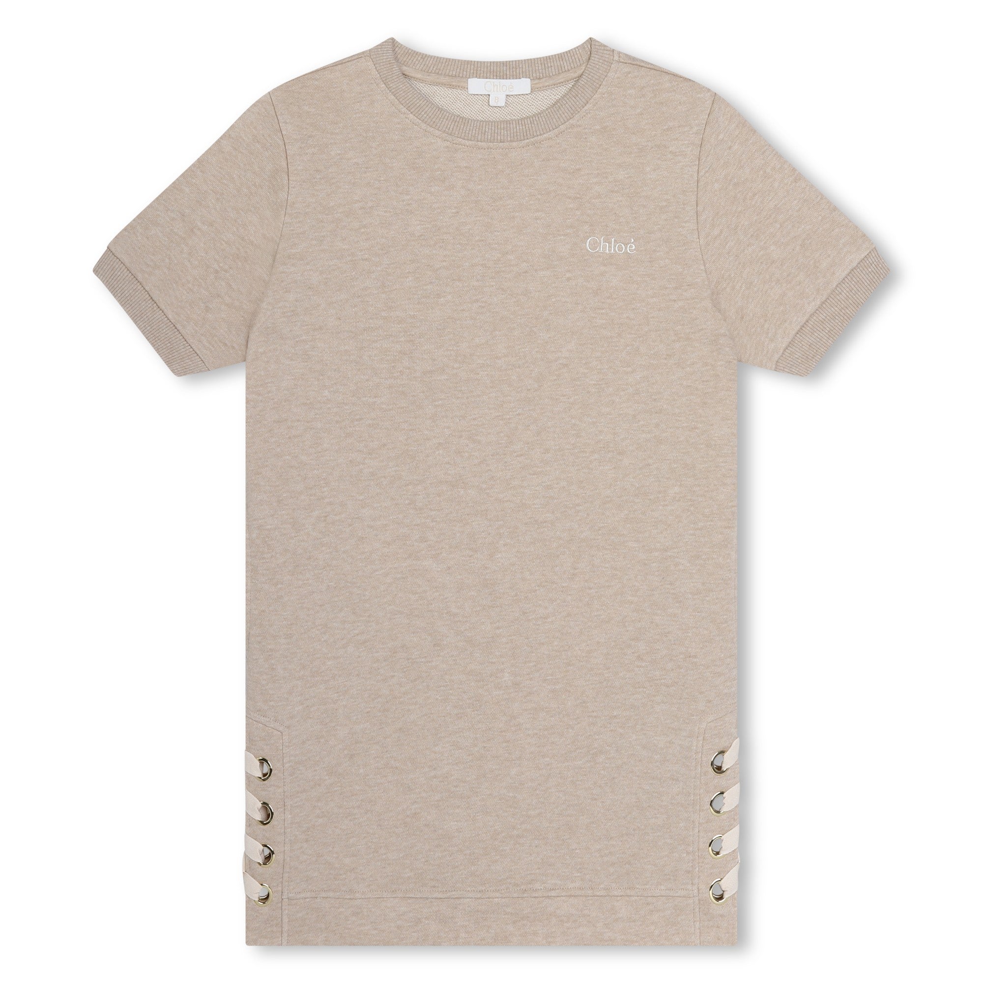 Organic Cotton Fleece Dress with Gold Details