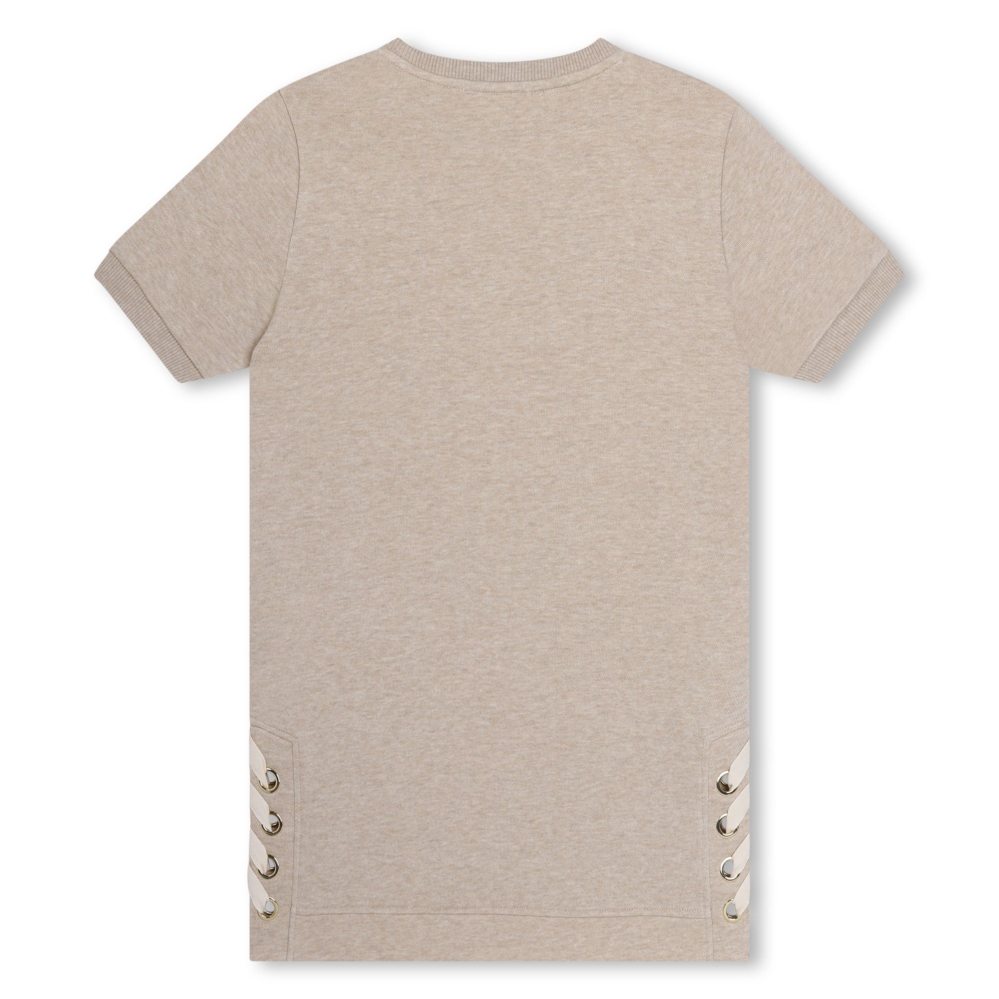 Organic Cotton Fleece Dress with Gold Details