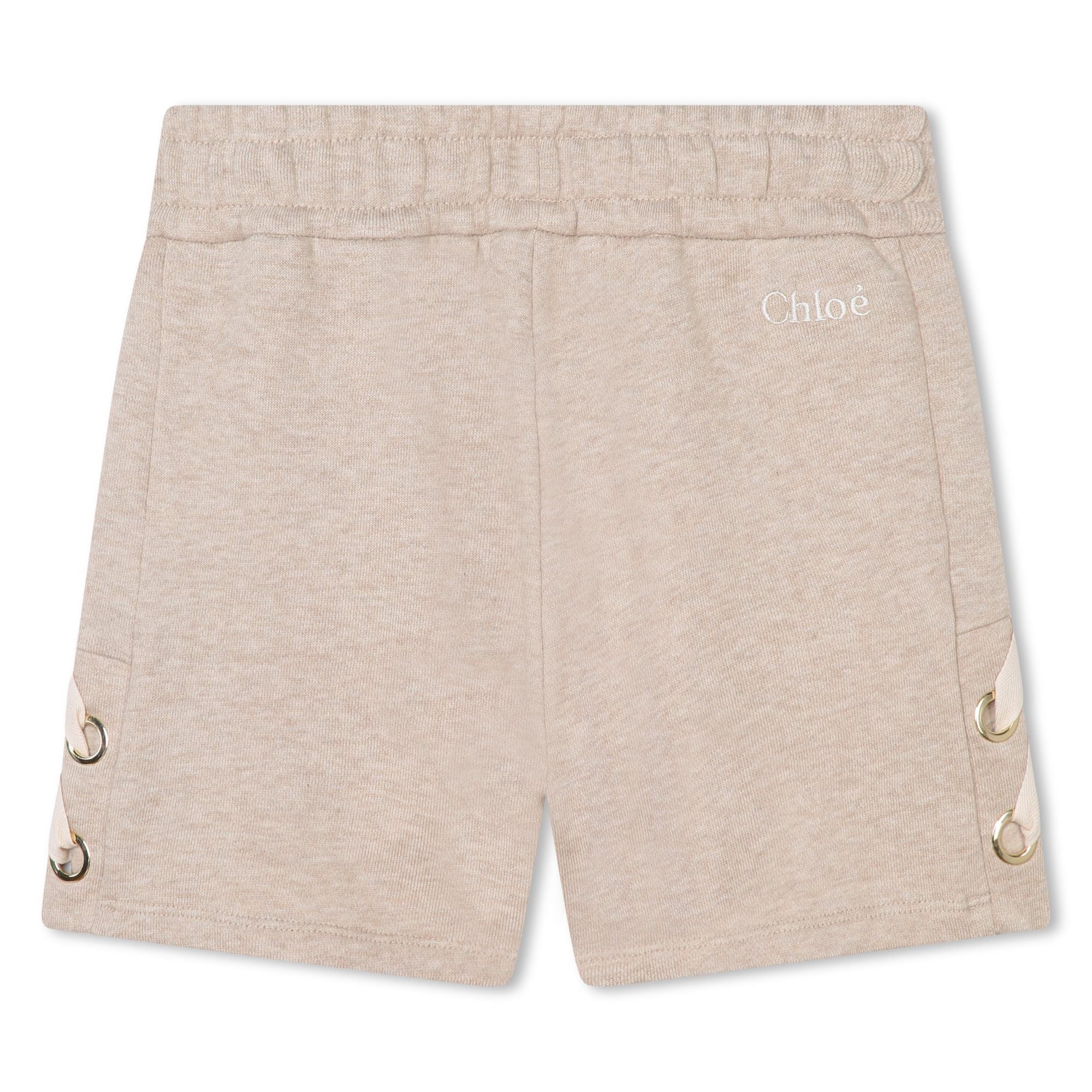 Mottled French Terry Shorts with Side Lacing and Gold Details Chloe