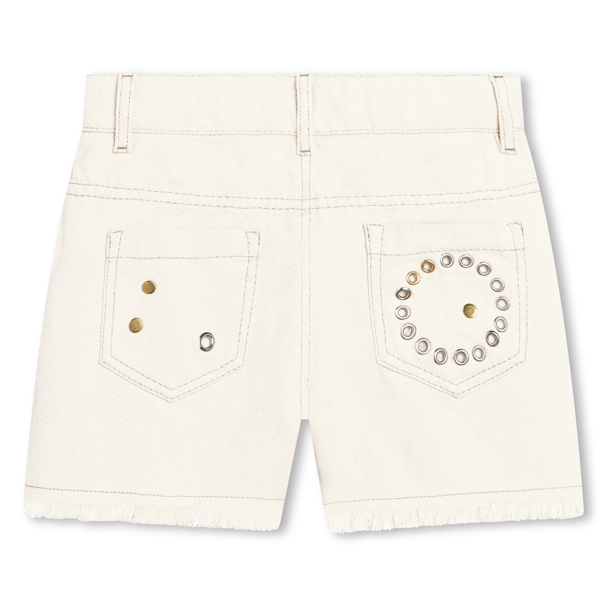 Chloé Five-Pocket Denim Shorts with Eyelet Detailing Chloe