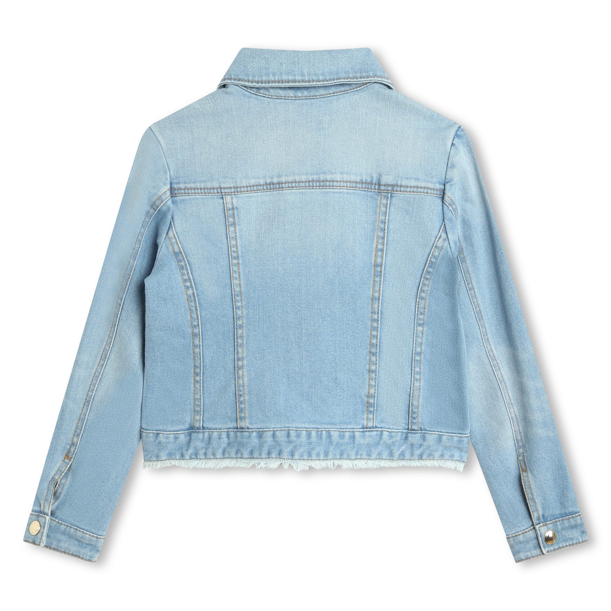 Denim Jacket with Golden Embroidery