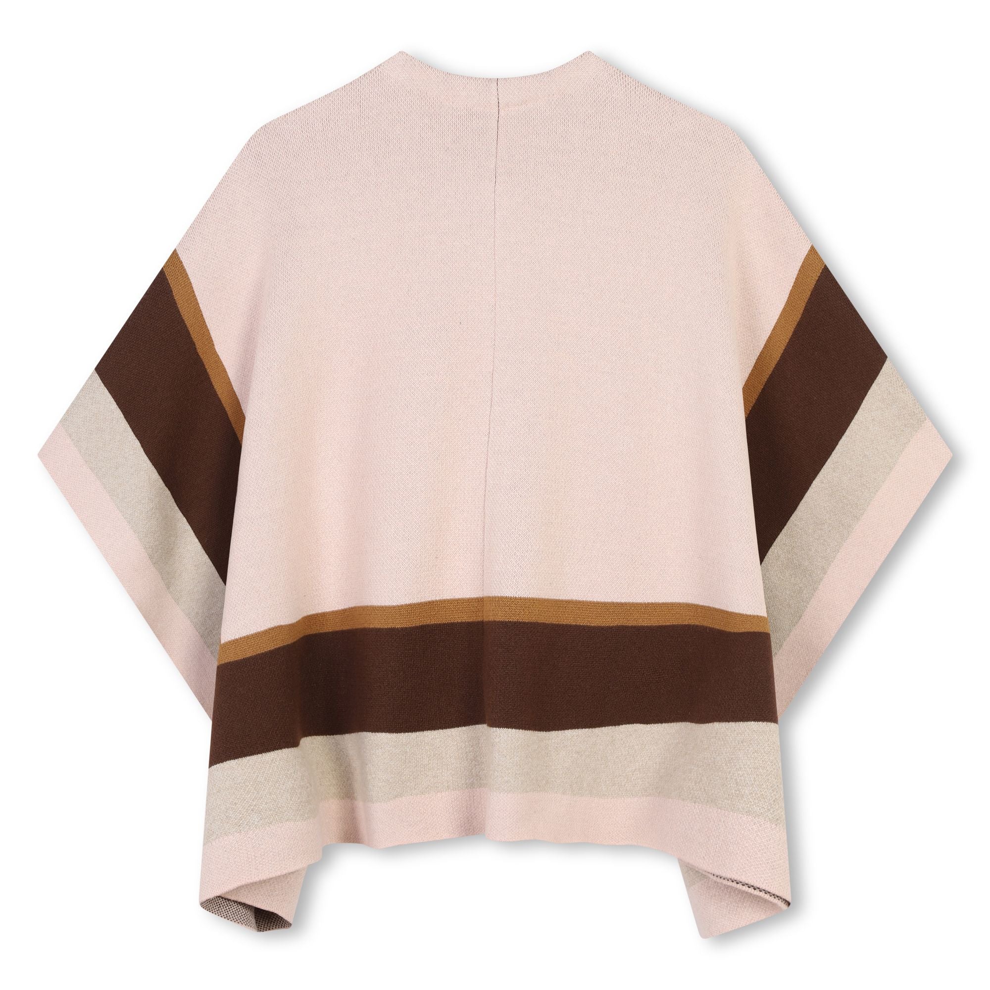 Washed Pink Knitted Cape with Golden Buckle Chloe