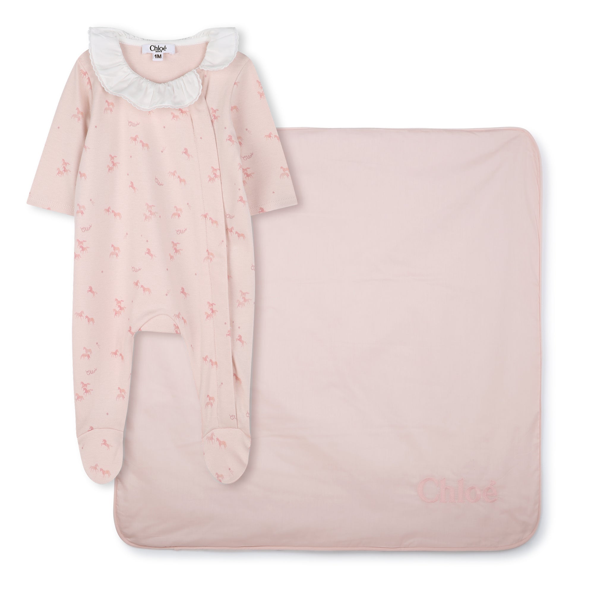 Baby Gift Set with Footed Sleepsuit and Blanket Chloe