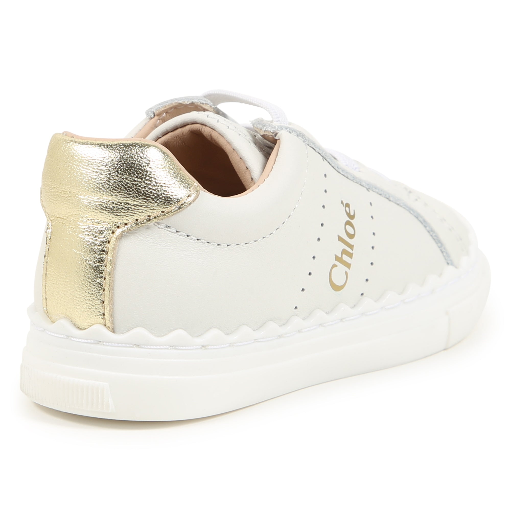 Toddler Leather Trainers with Signature scalloped Detail Chloe
